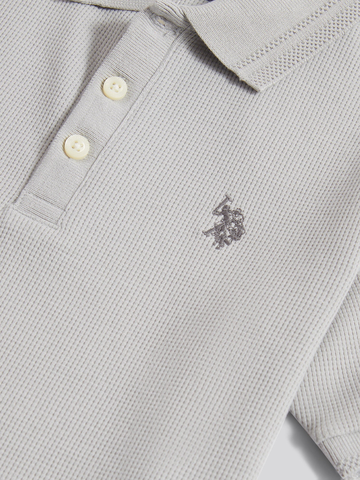 Boys Waffle Texture Polo Shirt in High Rise - Image 7