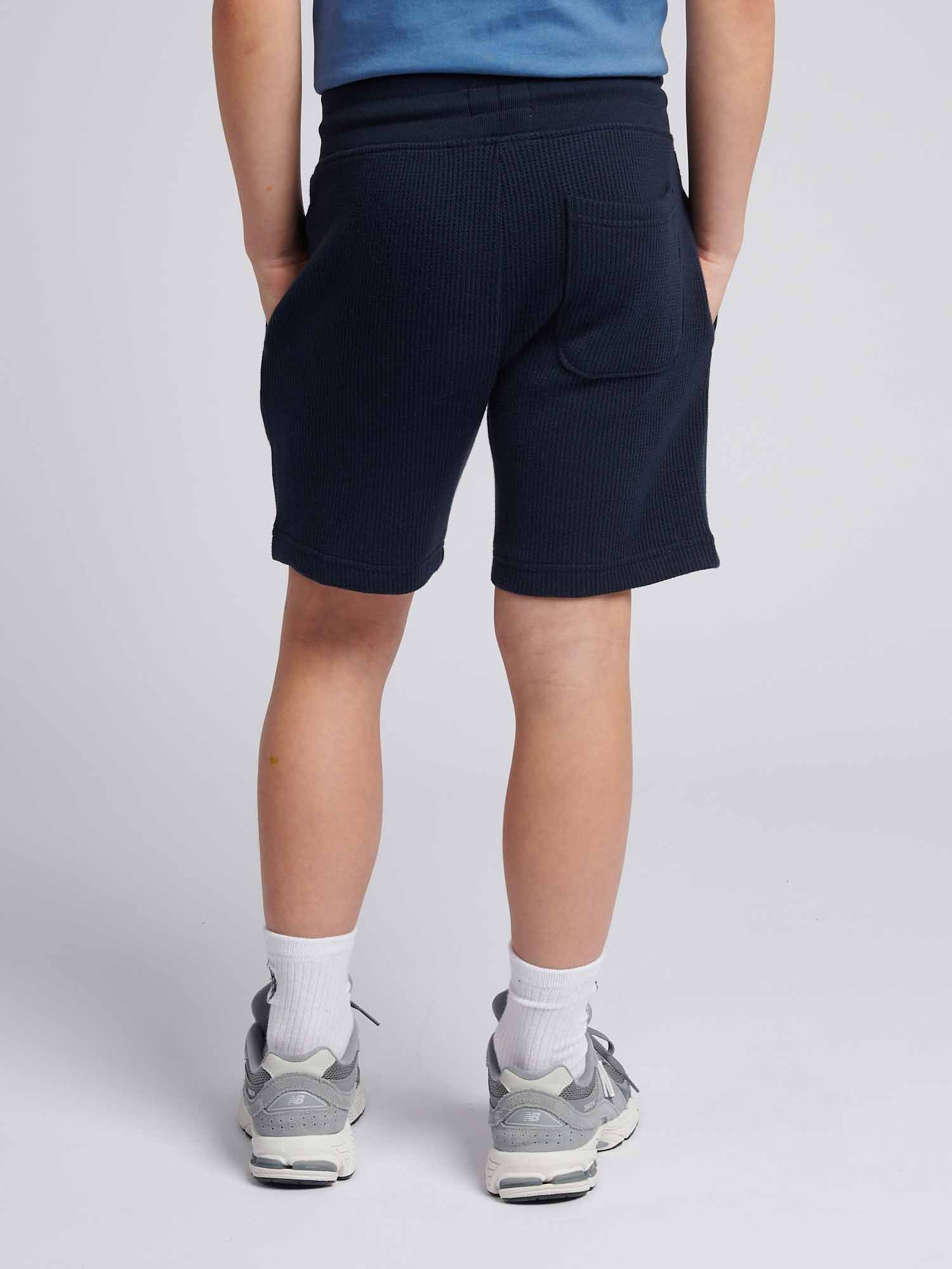 Boys Waffle Texture Short in Dark Sapphire Navy / Moonlight Blue DHM - Image 4