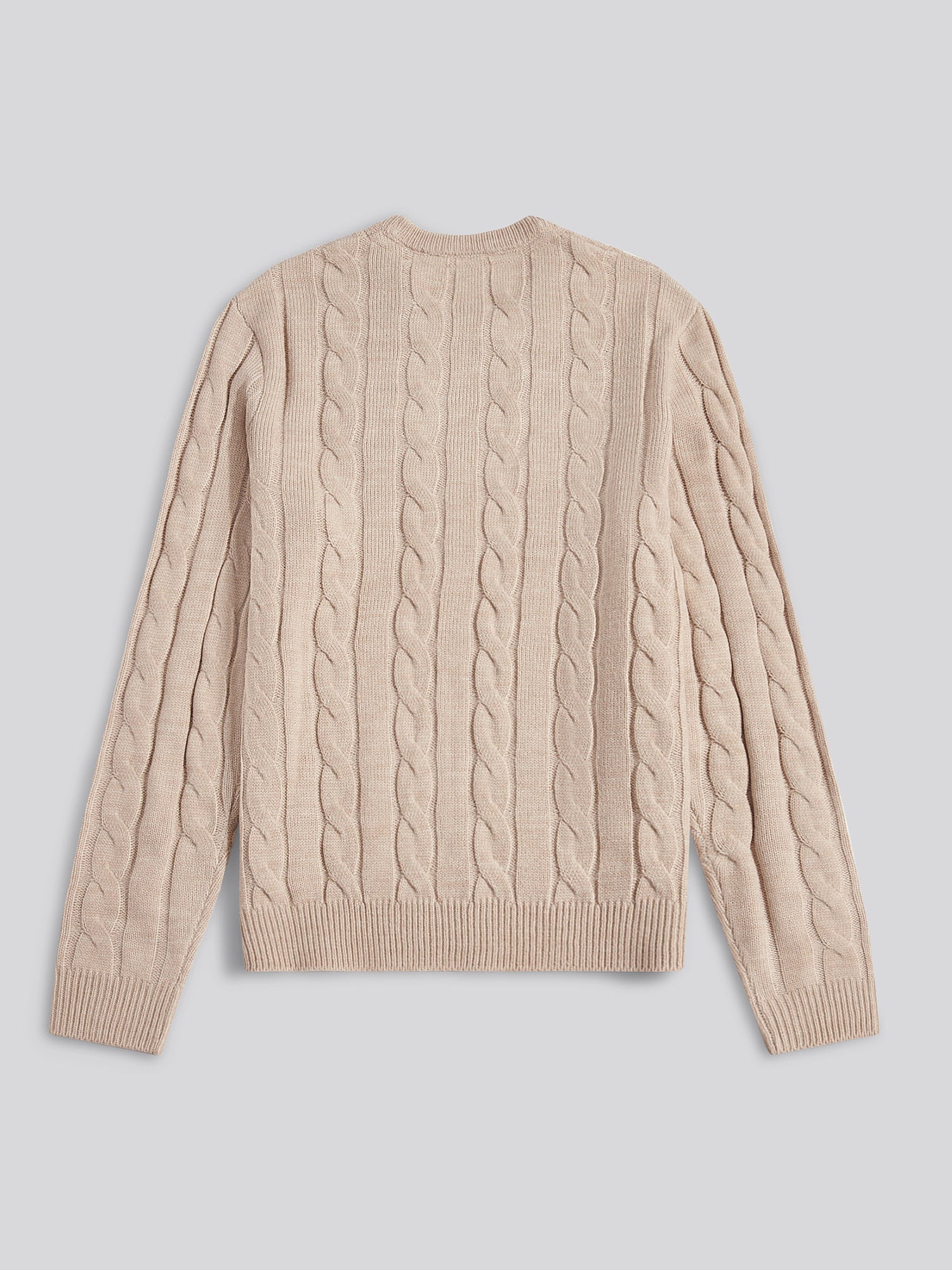 Mens Cable Knit Crew in Atmosphere Marl - Image 6