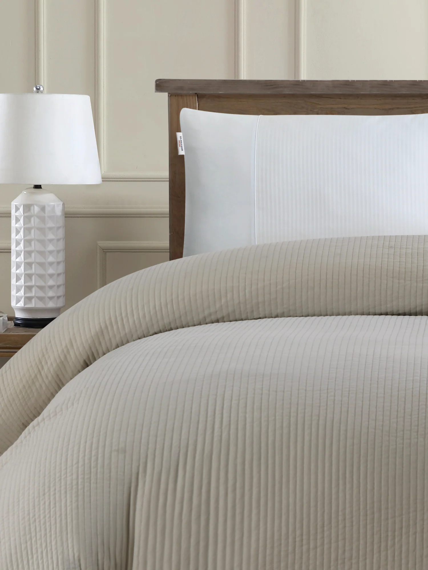 Channel Row Quilted Bedspread Cloud Cream - Image 3