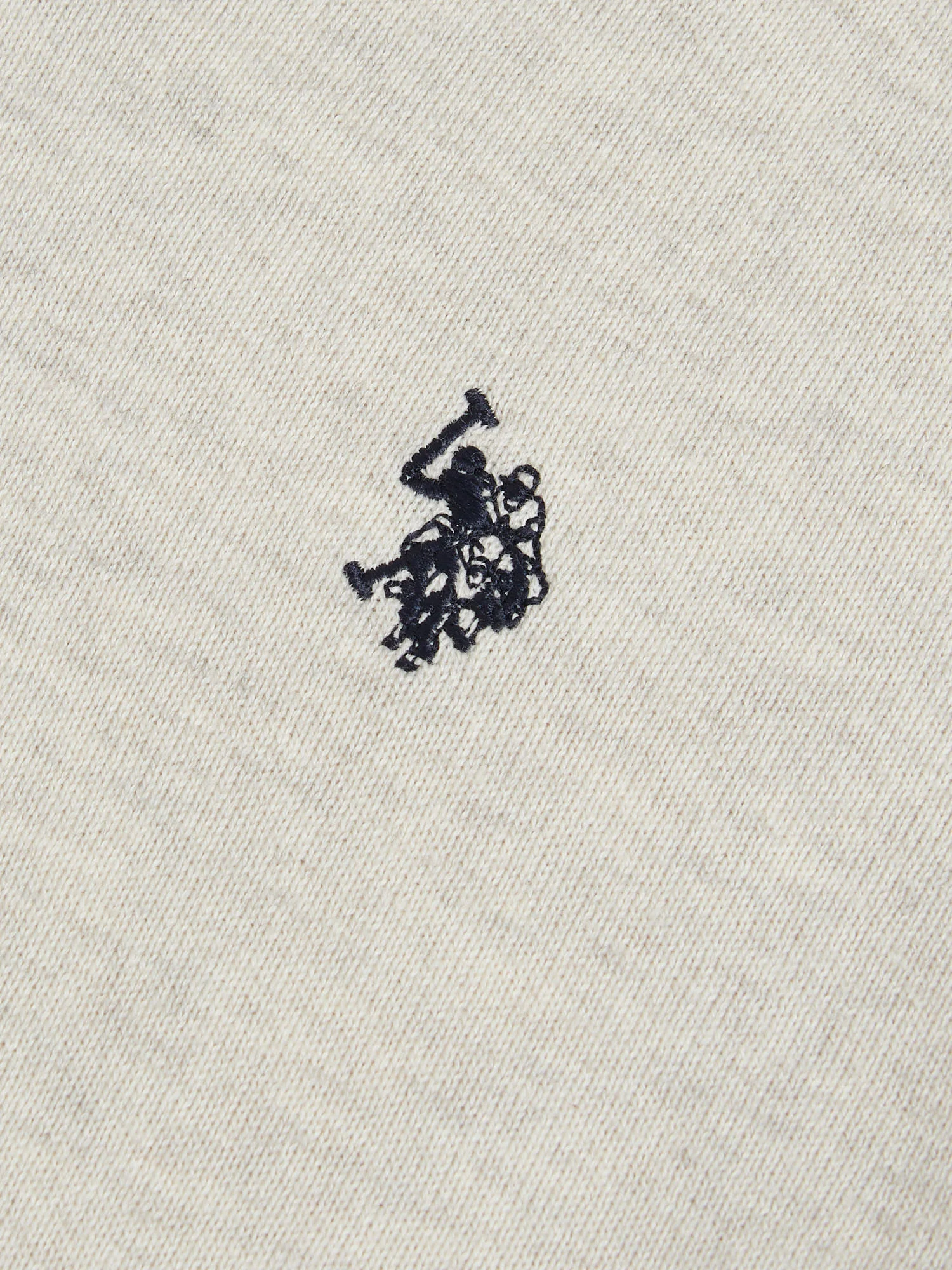 Mens Combed Cotton Double Horsemen Revere Polo Shirt Birch Marl - Image 7