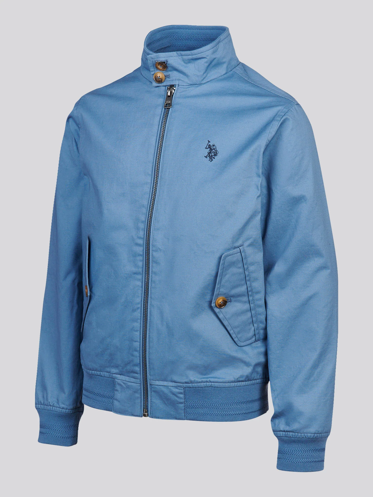 Boys Cotton Twill Harrington Jacket Blue Horizon - Image 7
