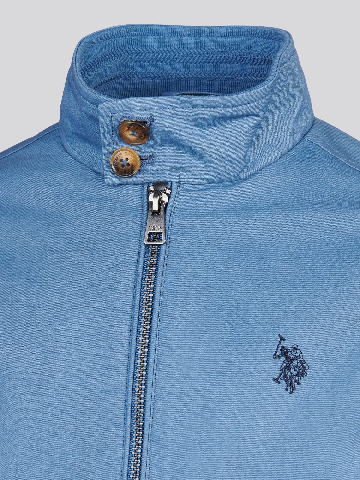 Boys Cotton Twill Harrington Jacket Blue Horizon - Image 9
