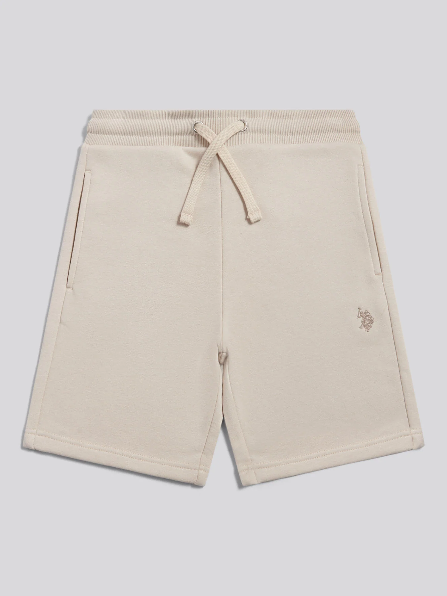Boys Double Horsemen Sweat Shorts Beige - Image 6