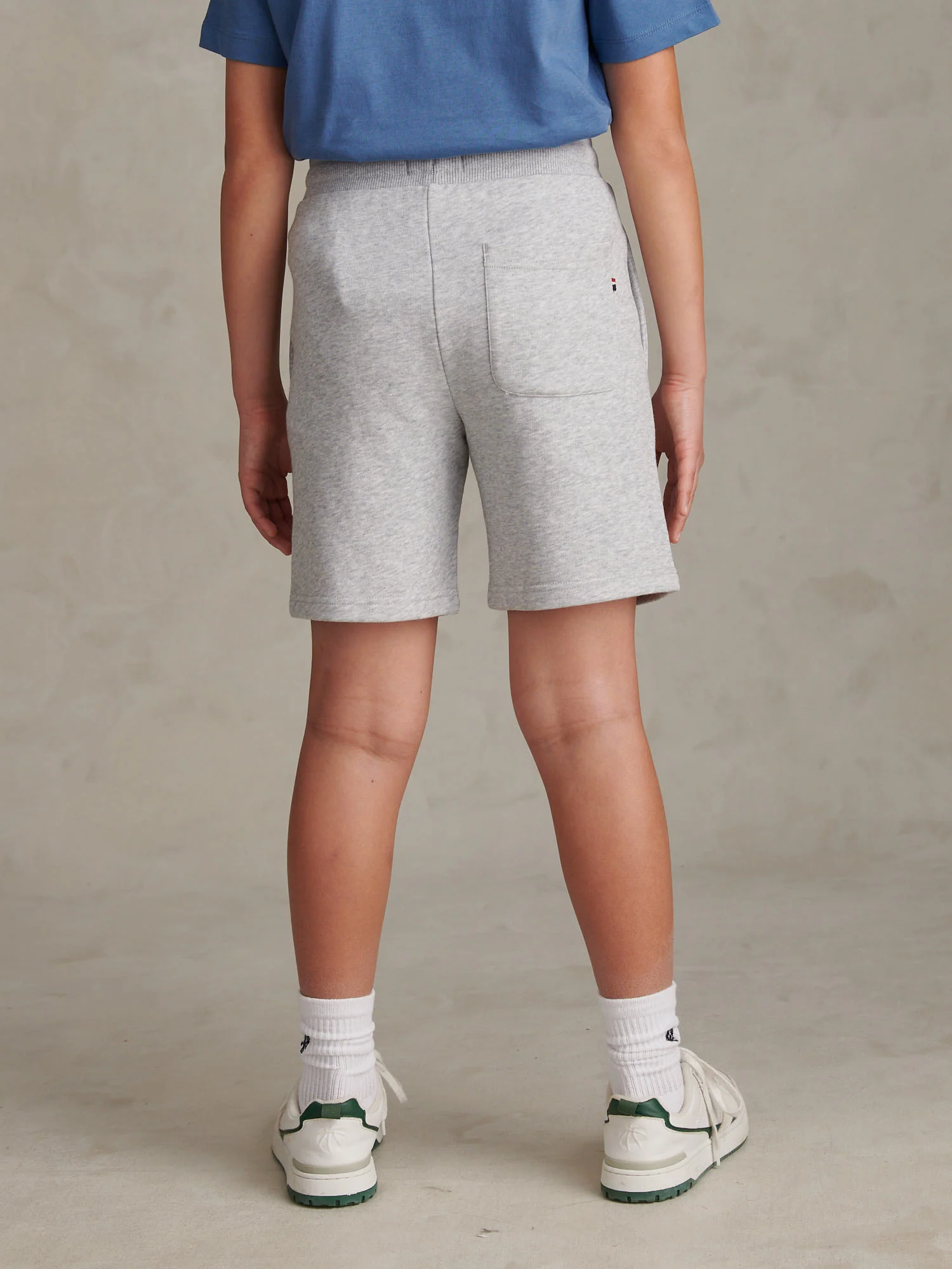 Boys Double Horsemen Sweat Shorts Mid Grey Marl - Image 4