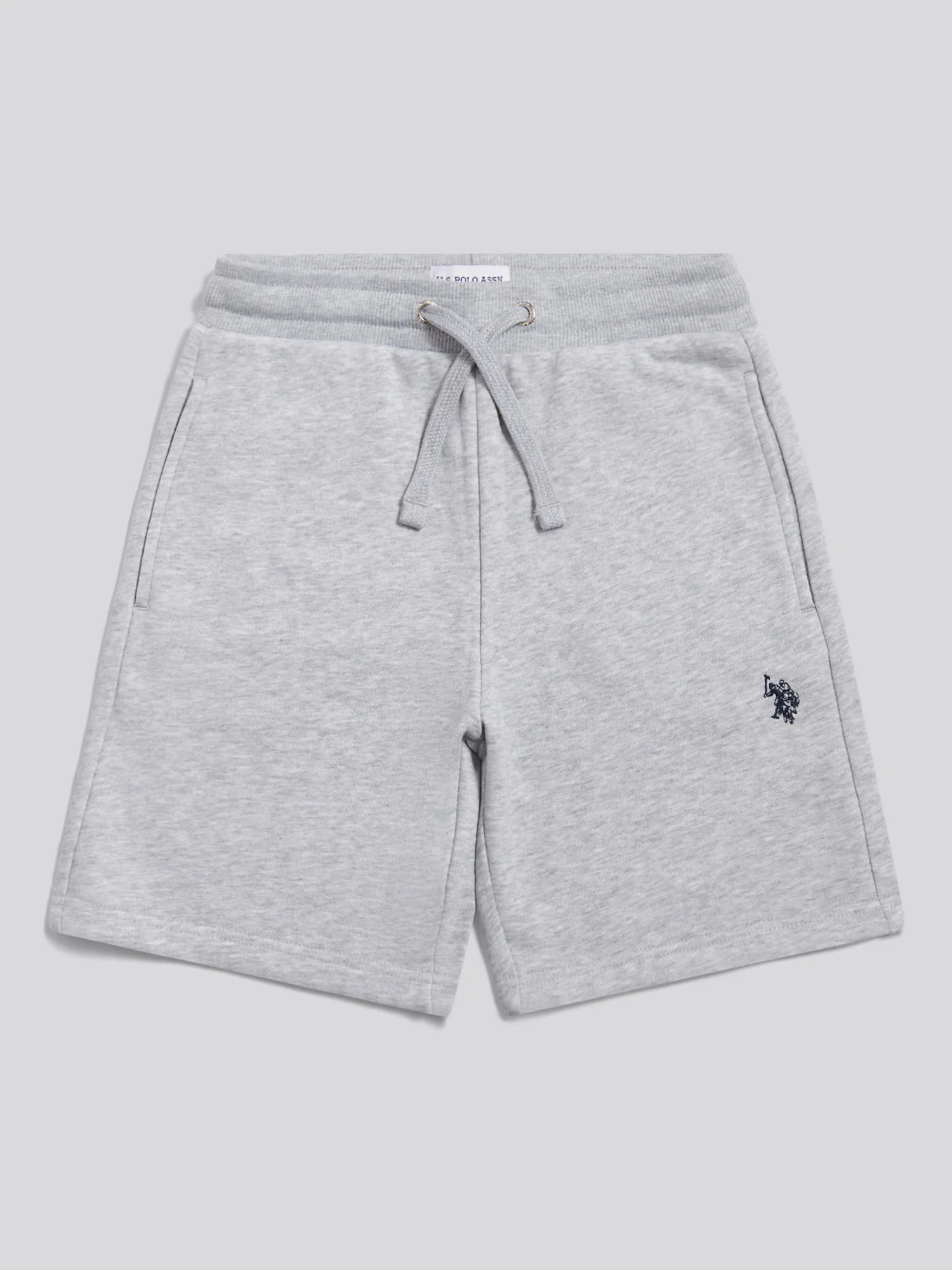 Boys Double Horsemen Sweat Shorts Mid Grey Marl - Image 5
