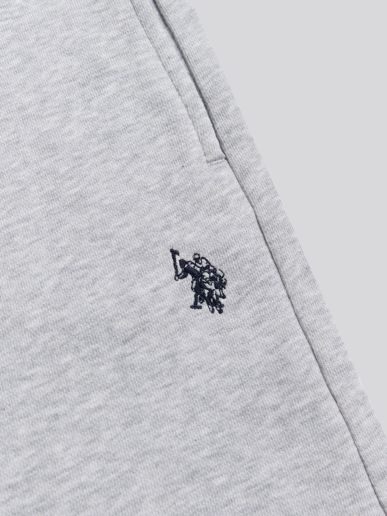 Boys Double Horsemen Sweat Shorts Mid Grey Marl - Image 7