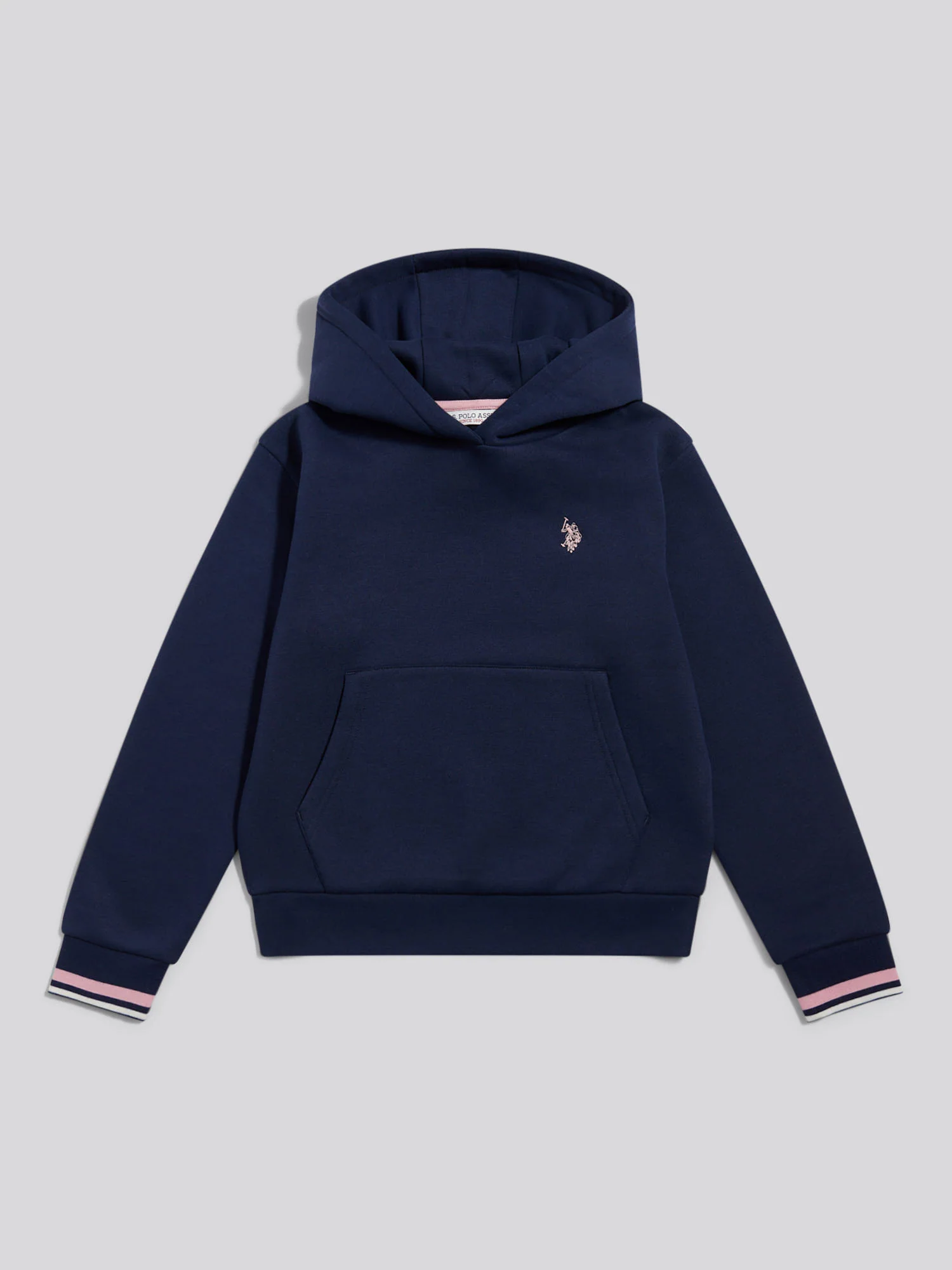 Girls Double Horsemen Overhead Hoodie Navy Iris - Image 5