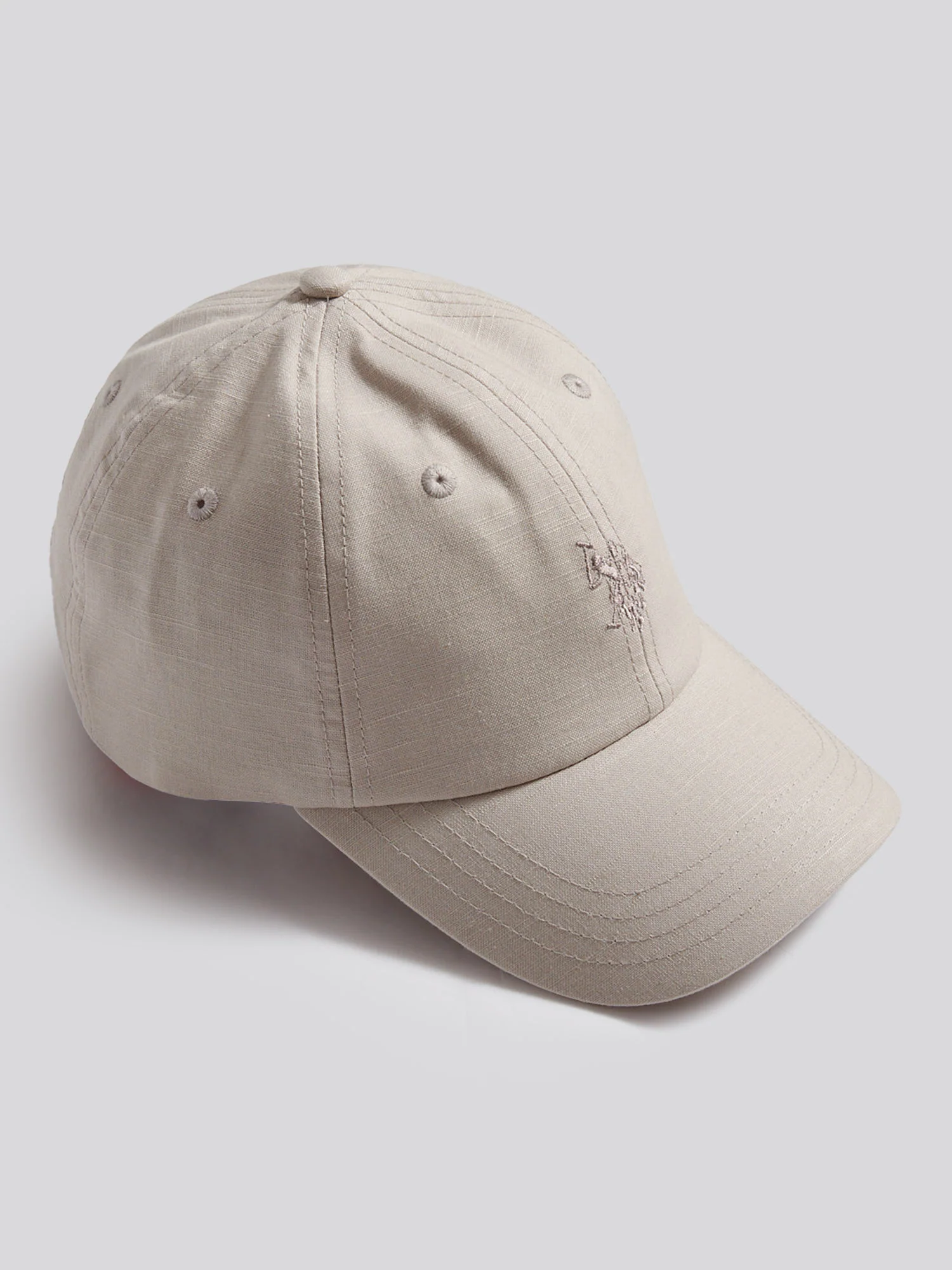 Boys Dobby Linen Blend Baseball Cap Beige