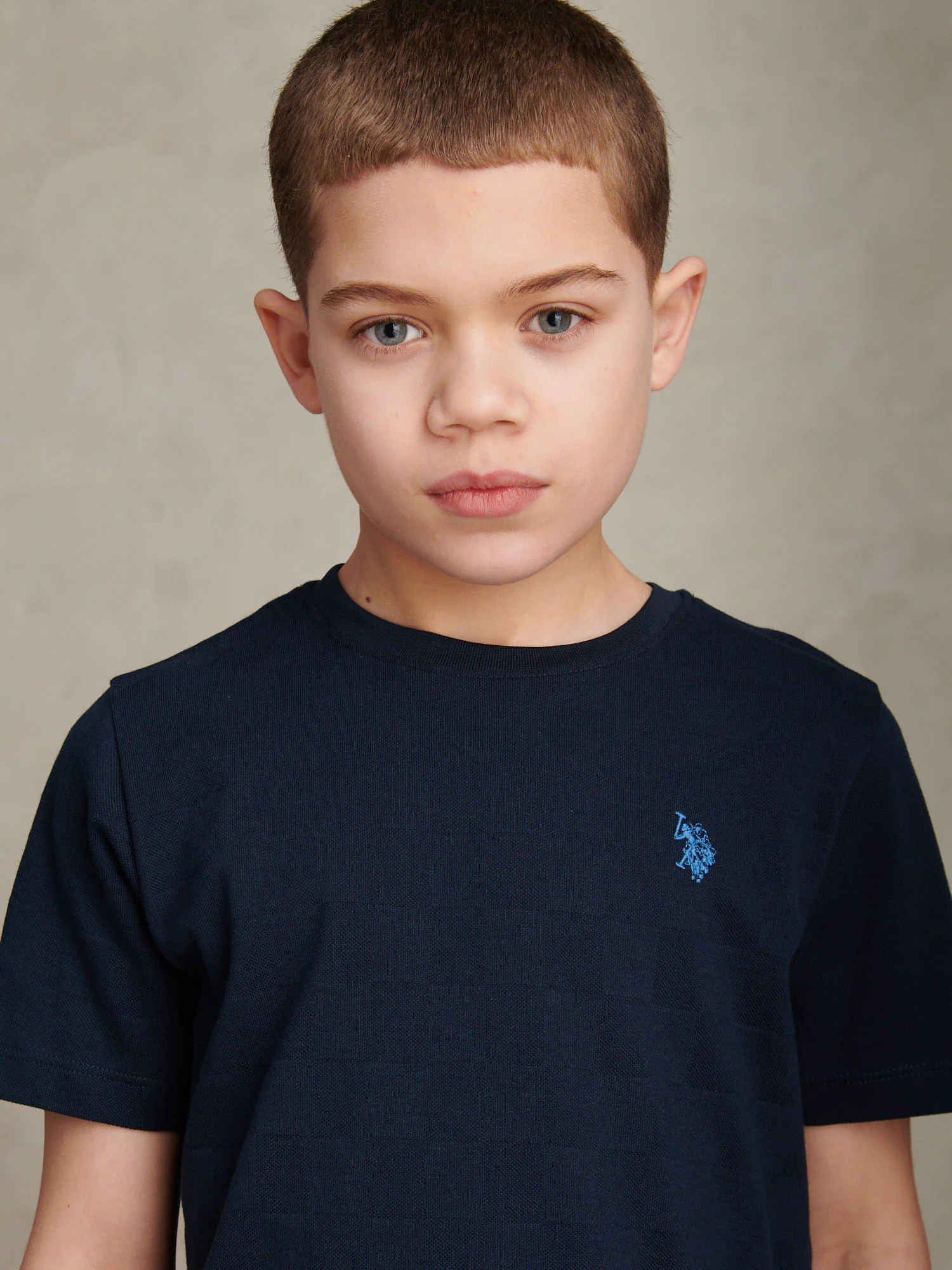 Boys Square Textured T-Shirt Dark Sapphire Navy - Image 2