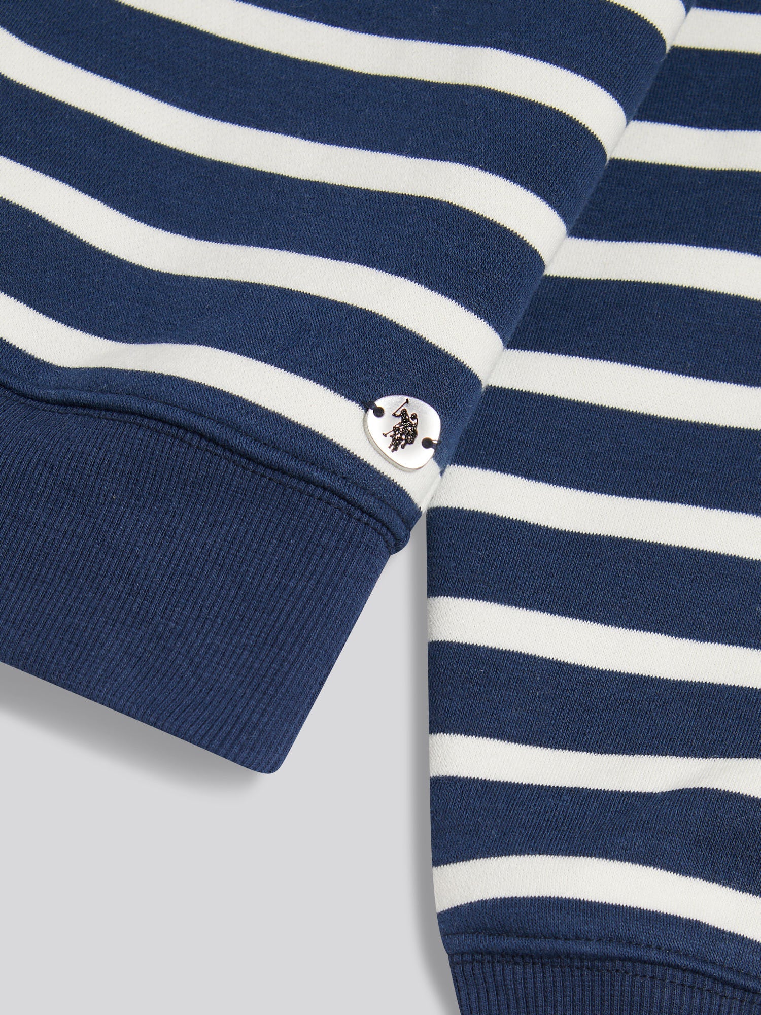 Womens Funnel Neck Stripe Sweatshirt Navy Iris - Image 8