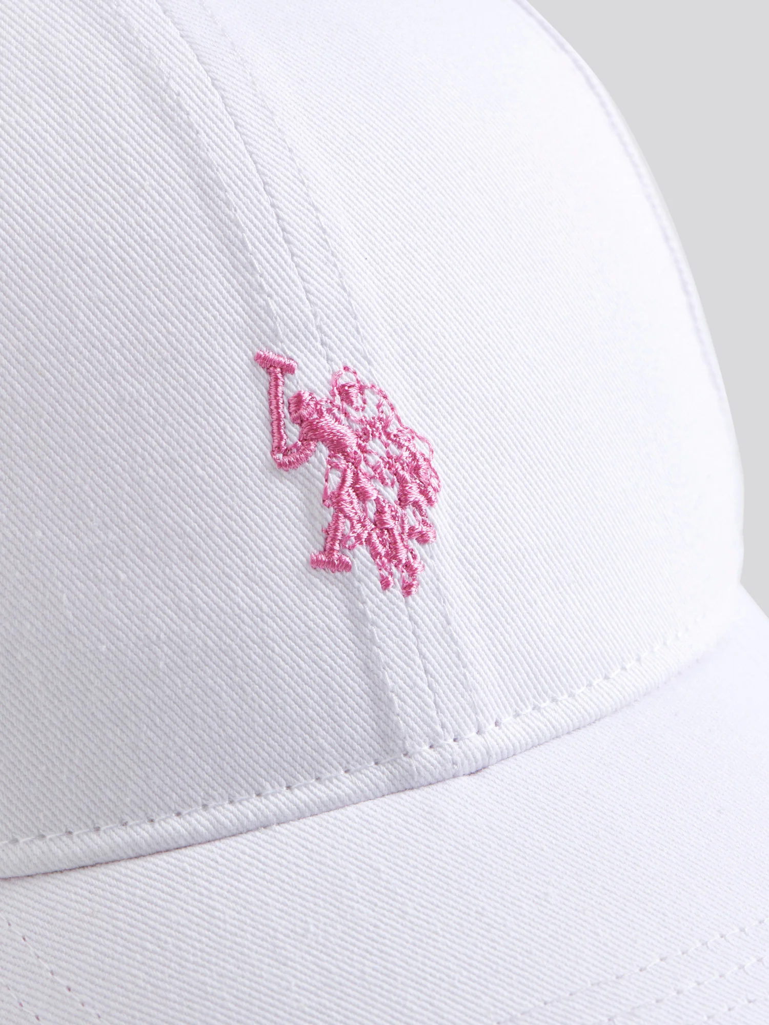 Girls Double Horsemen Cap in Bright White - Image 3