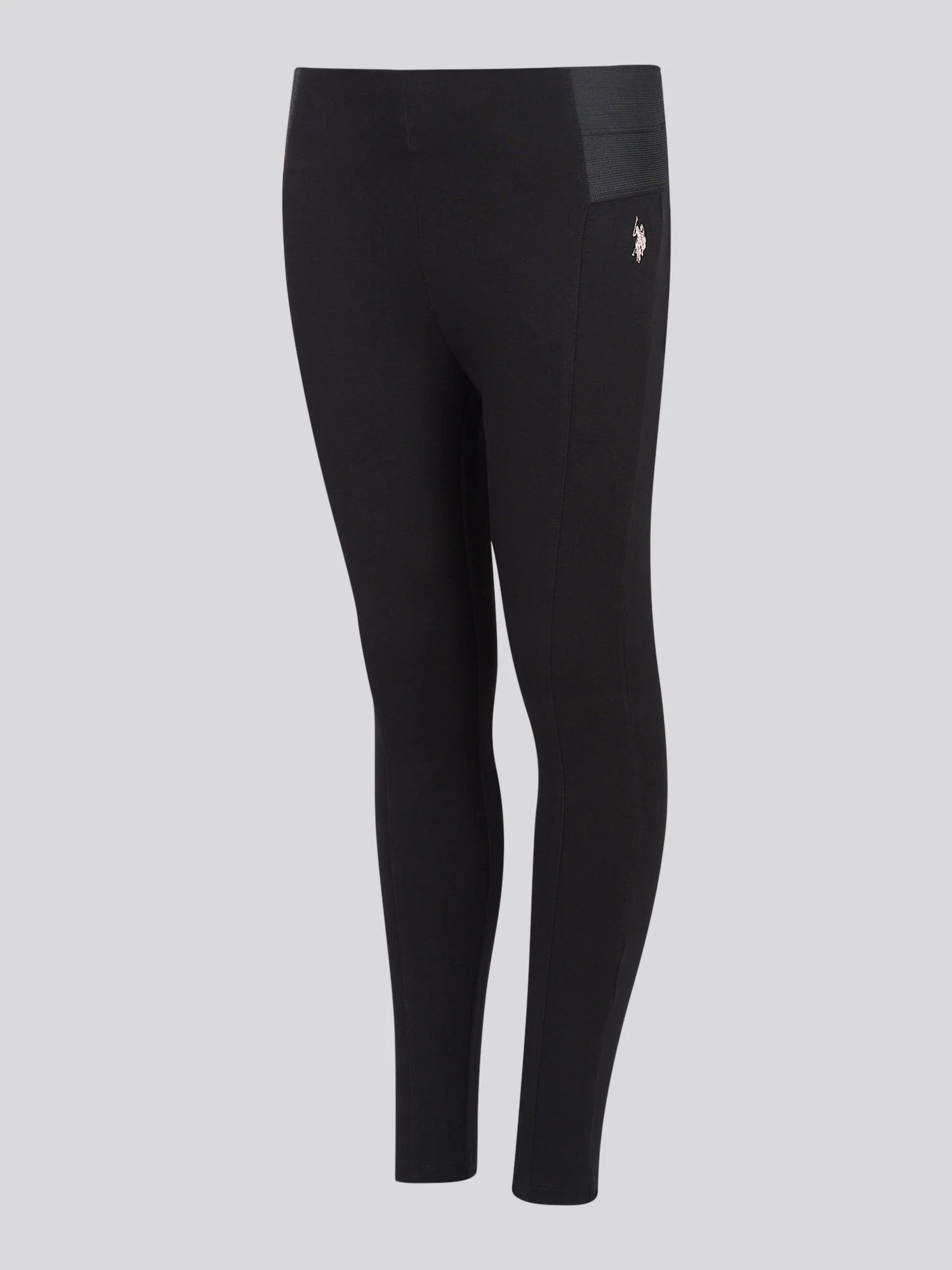 Girls Elastic Waistband Leggings Black - Image 5