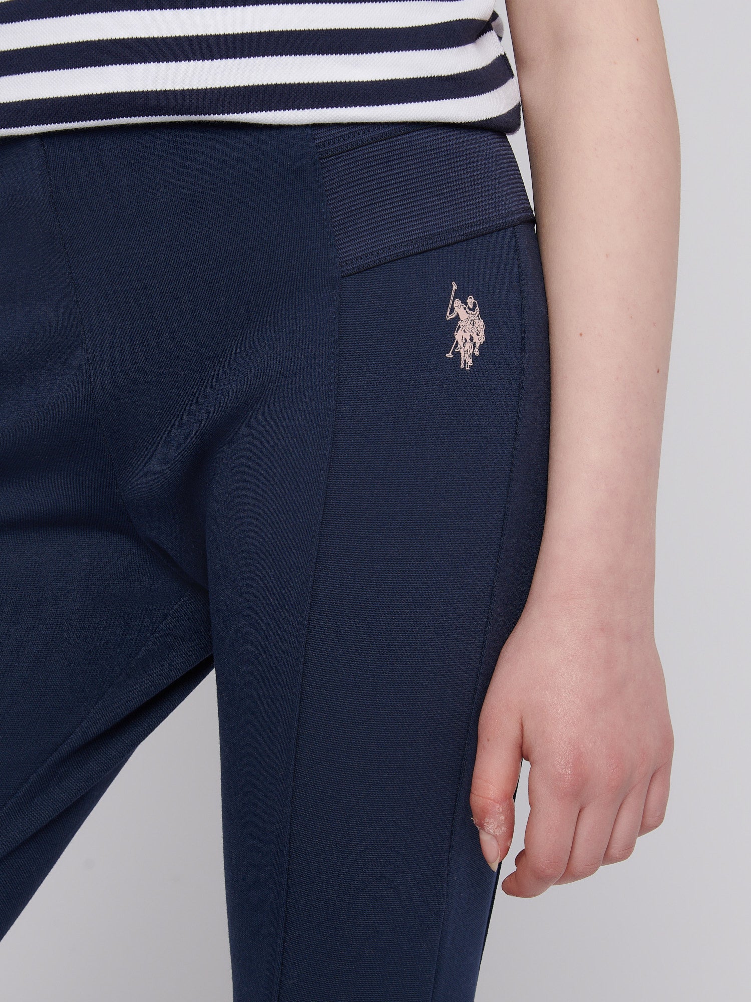 Girls Elastic Waistband Leggings Navy Iris - Image 2