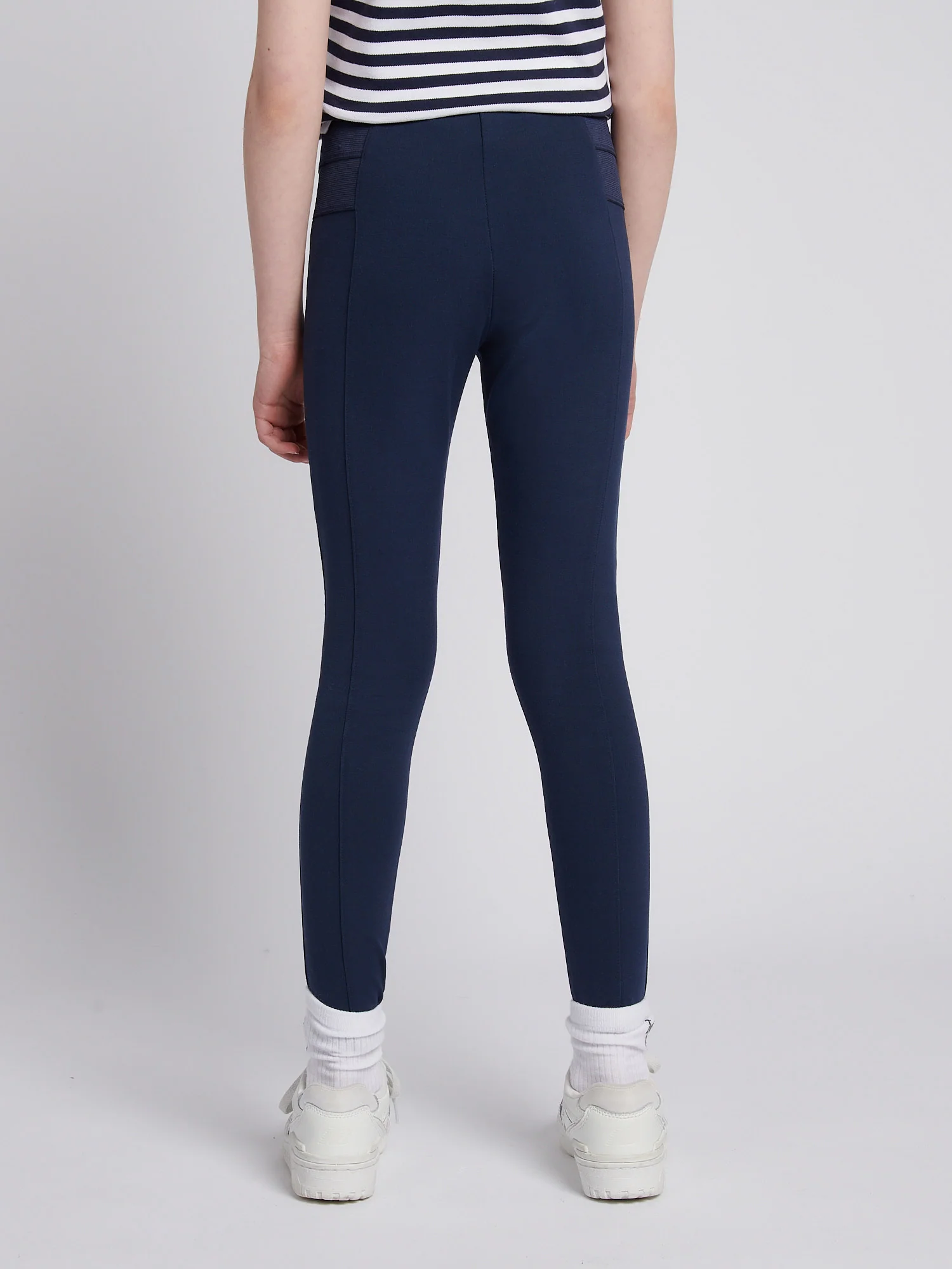 Girls Elastic Waistband Leggings Navy Iris - Image 4