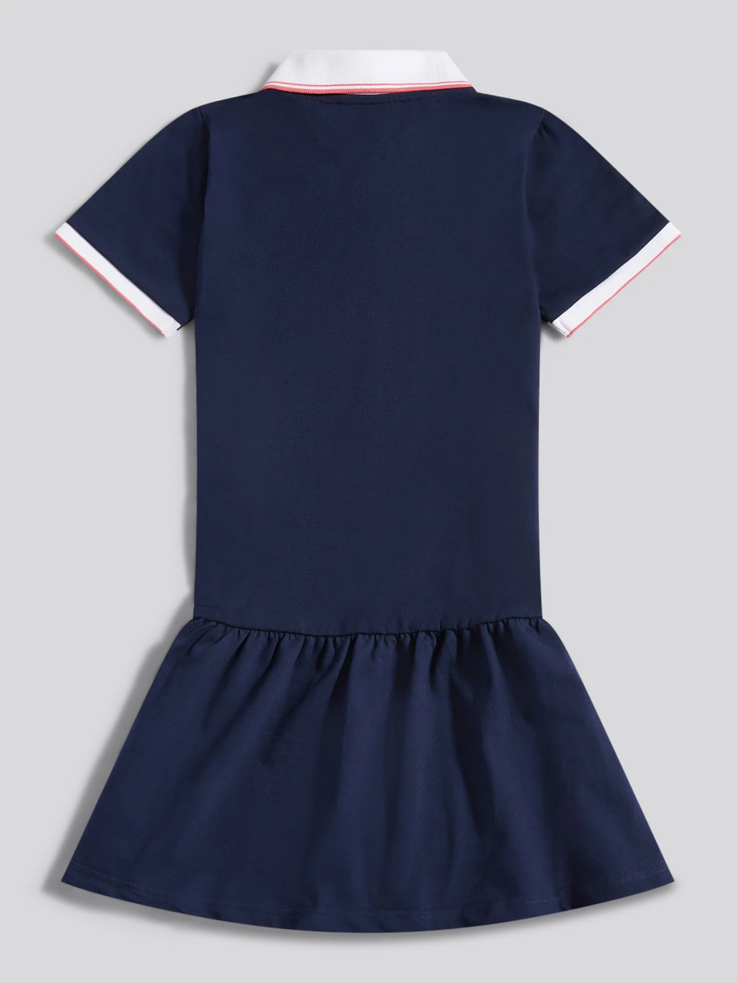 Girls Fril Skirt Polo Dress in Navy Iris - Image 5