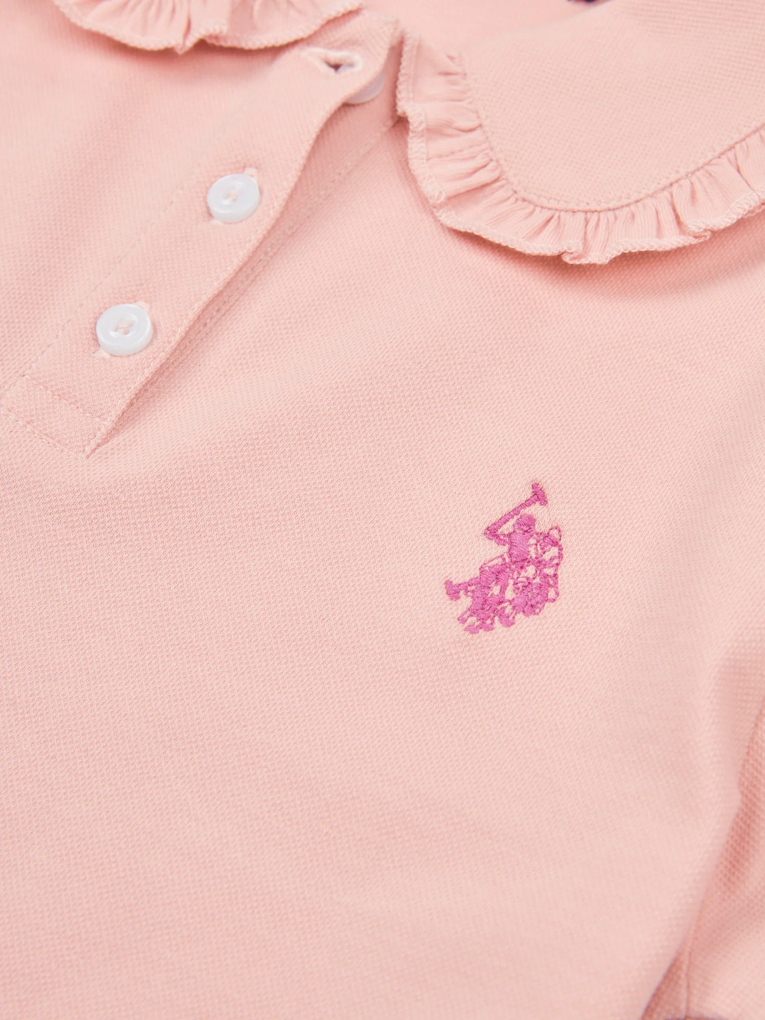 Girls Frill Collar Polo Dress in Crystal Rose - Image 8