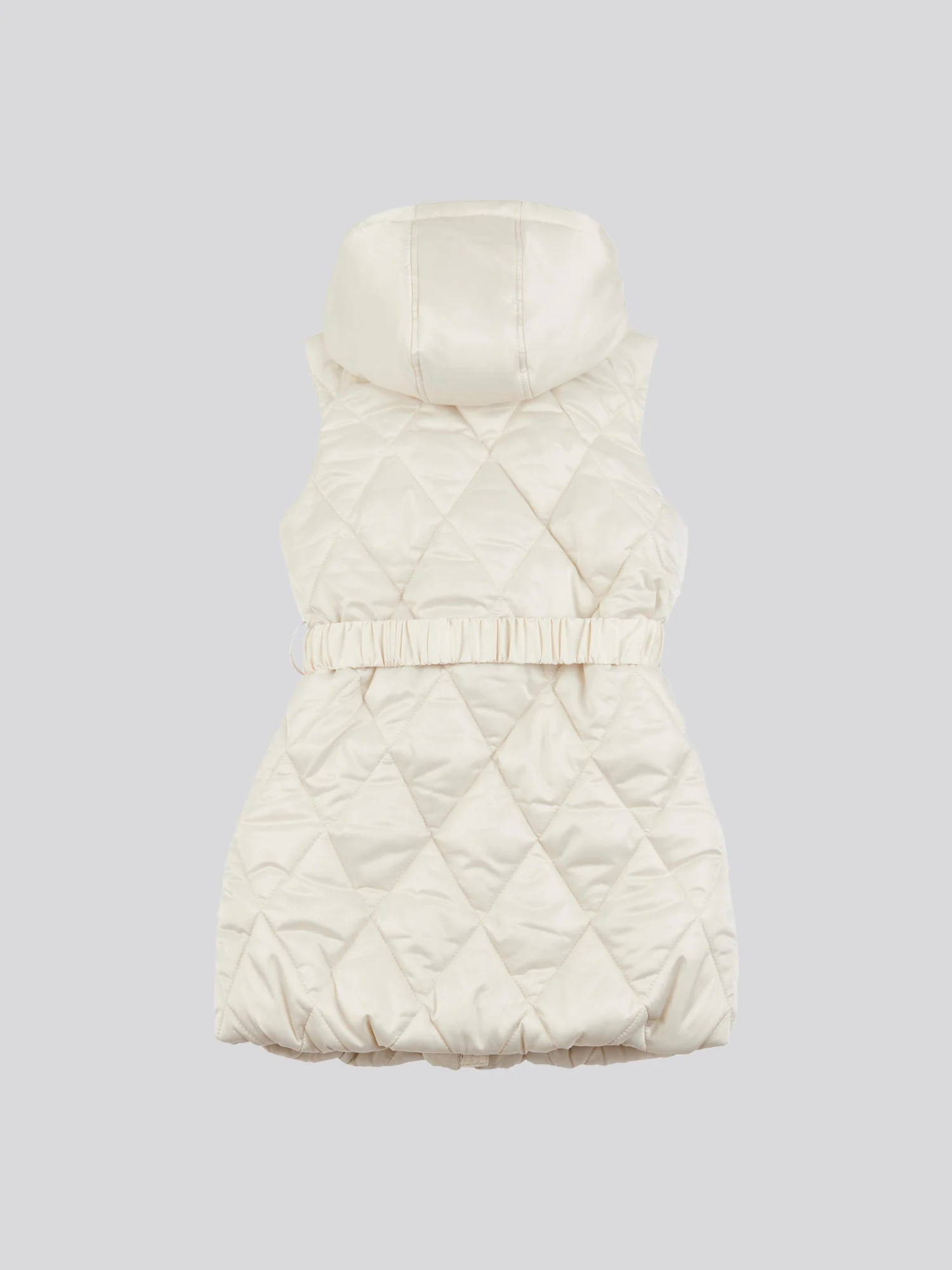 Girls Longline Puffer Gilet in Turtle Dove - Image 6