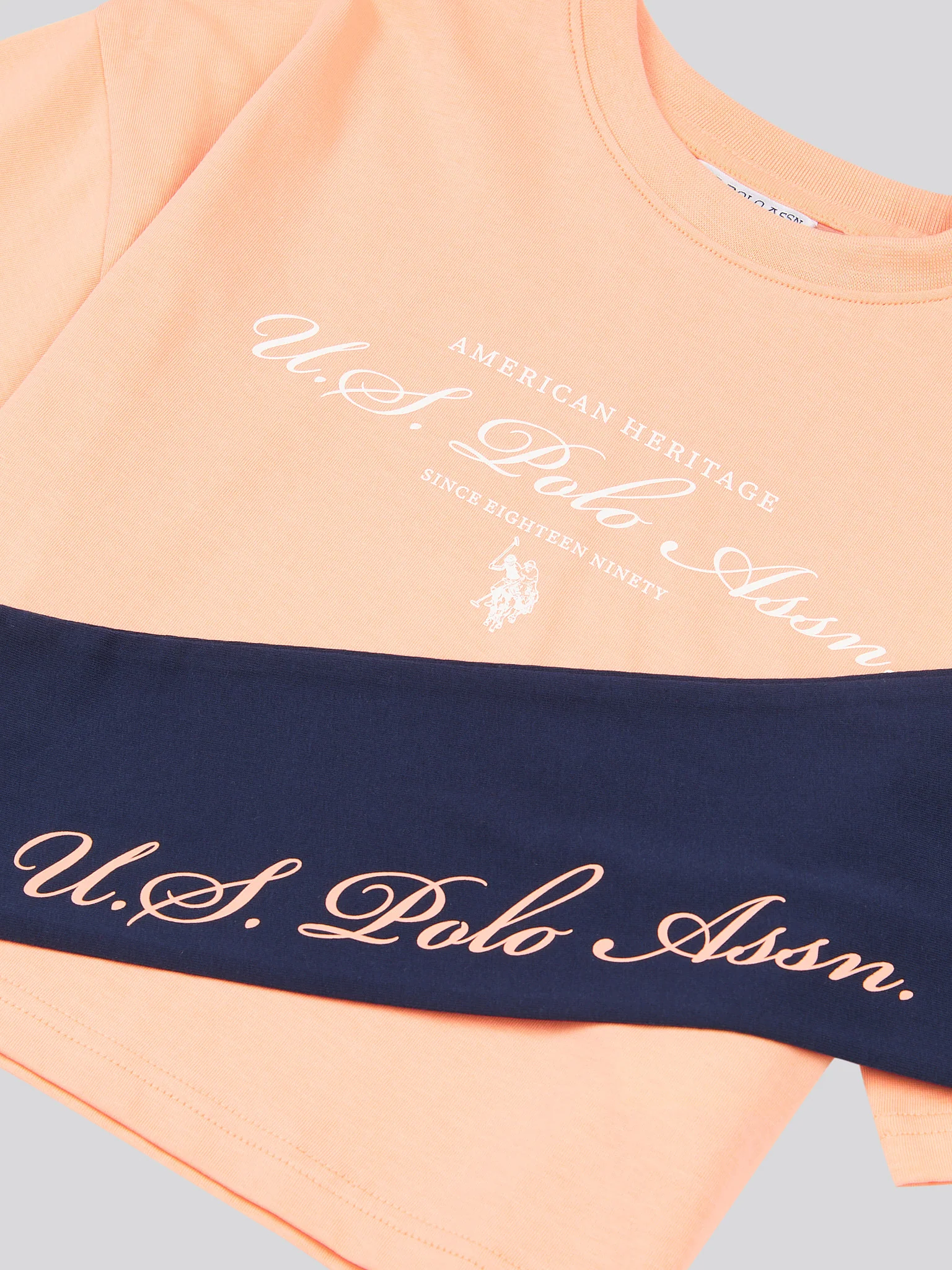 Girls Script Boxy Fit T-Shirt & Legging Set in Peach Nectar - Image 9