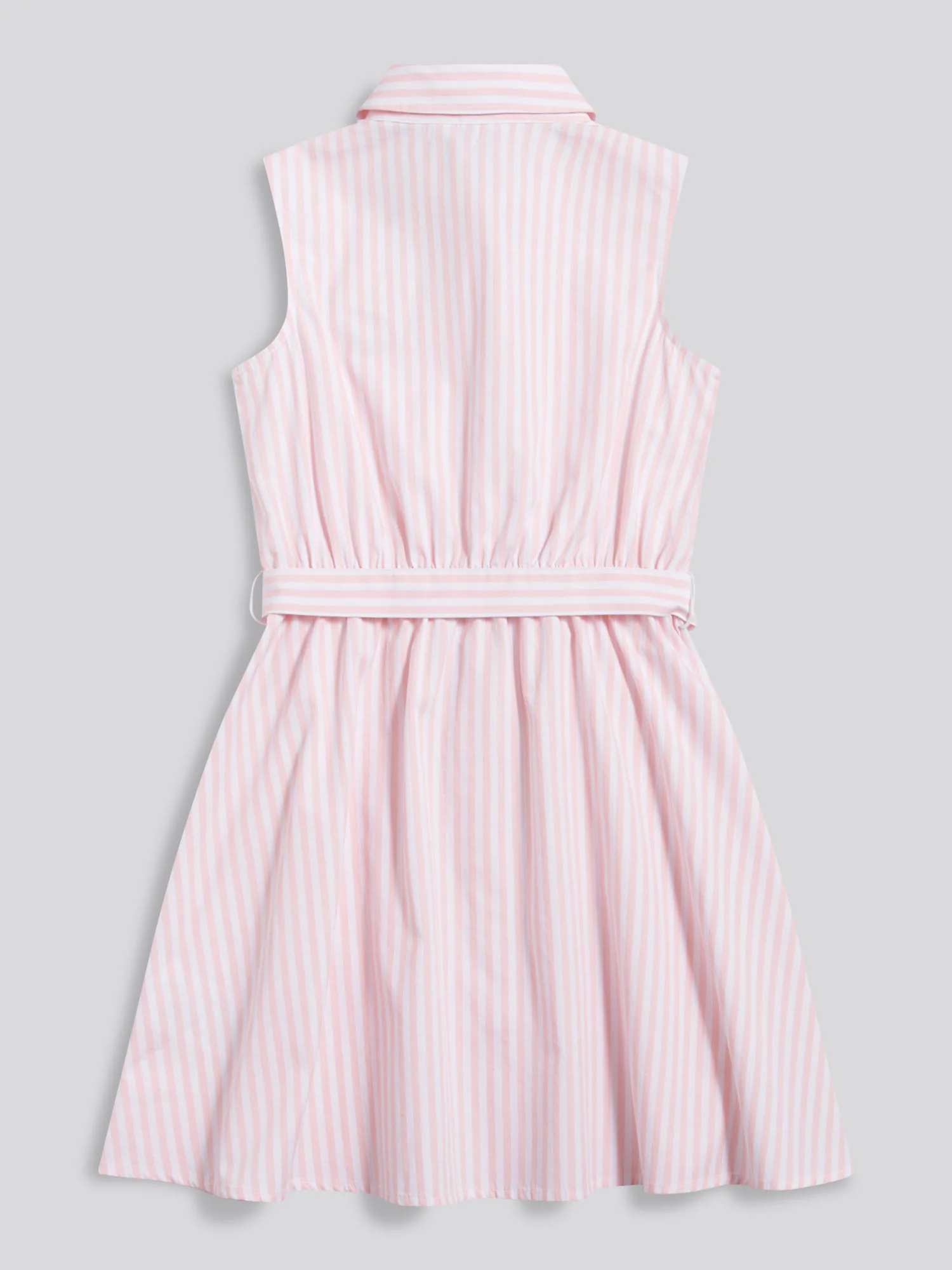 Girls Striped Sleeveless Shirt Dress Crystal Rose - Image 6