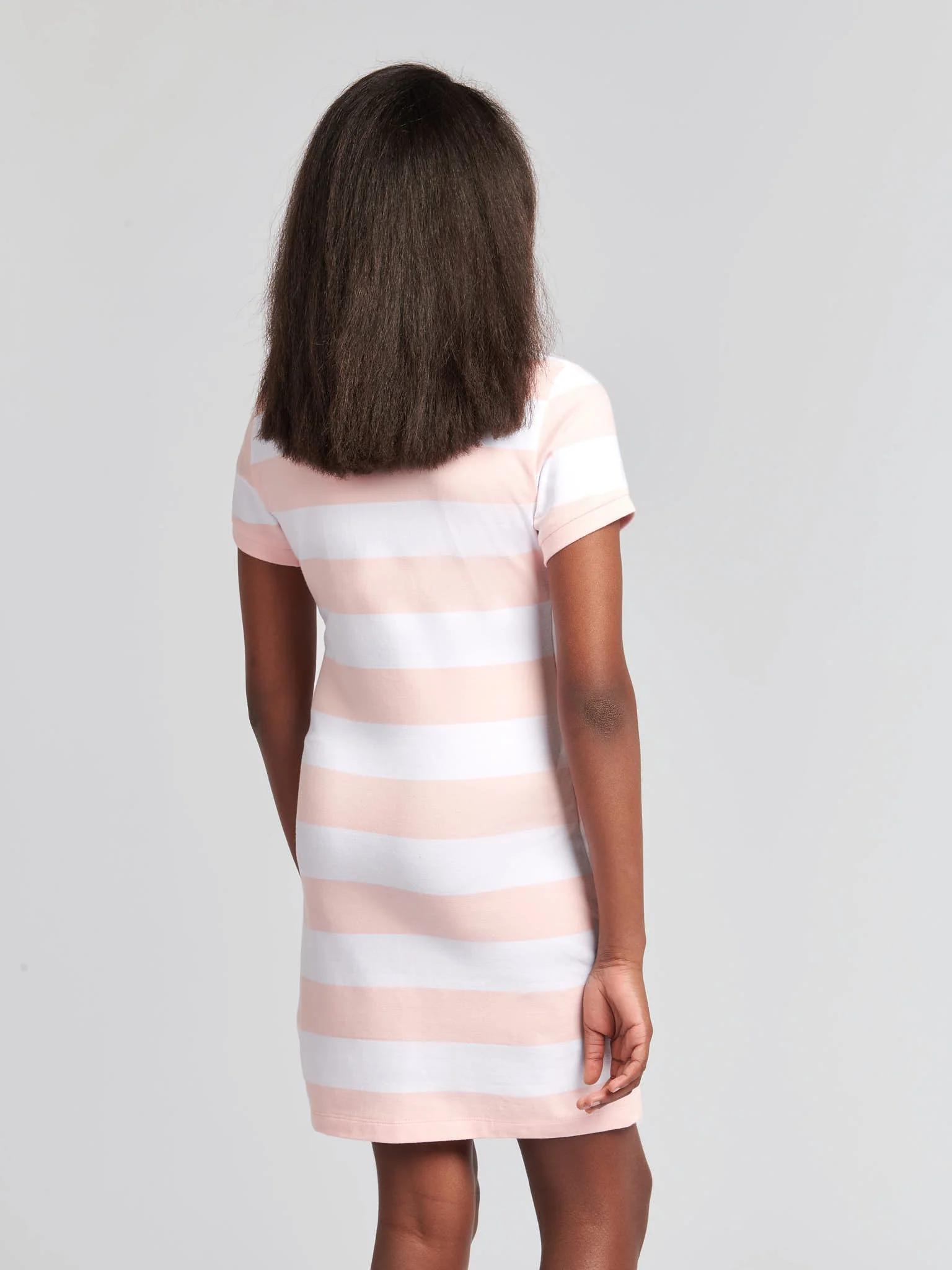 Girls Striped T-Shirt Dress Crystal Rose - Image 3