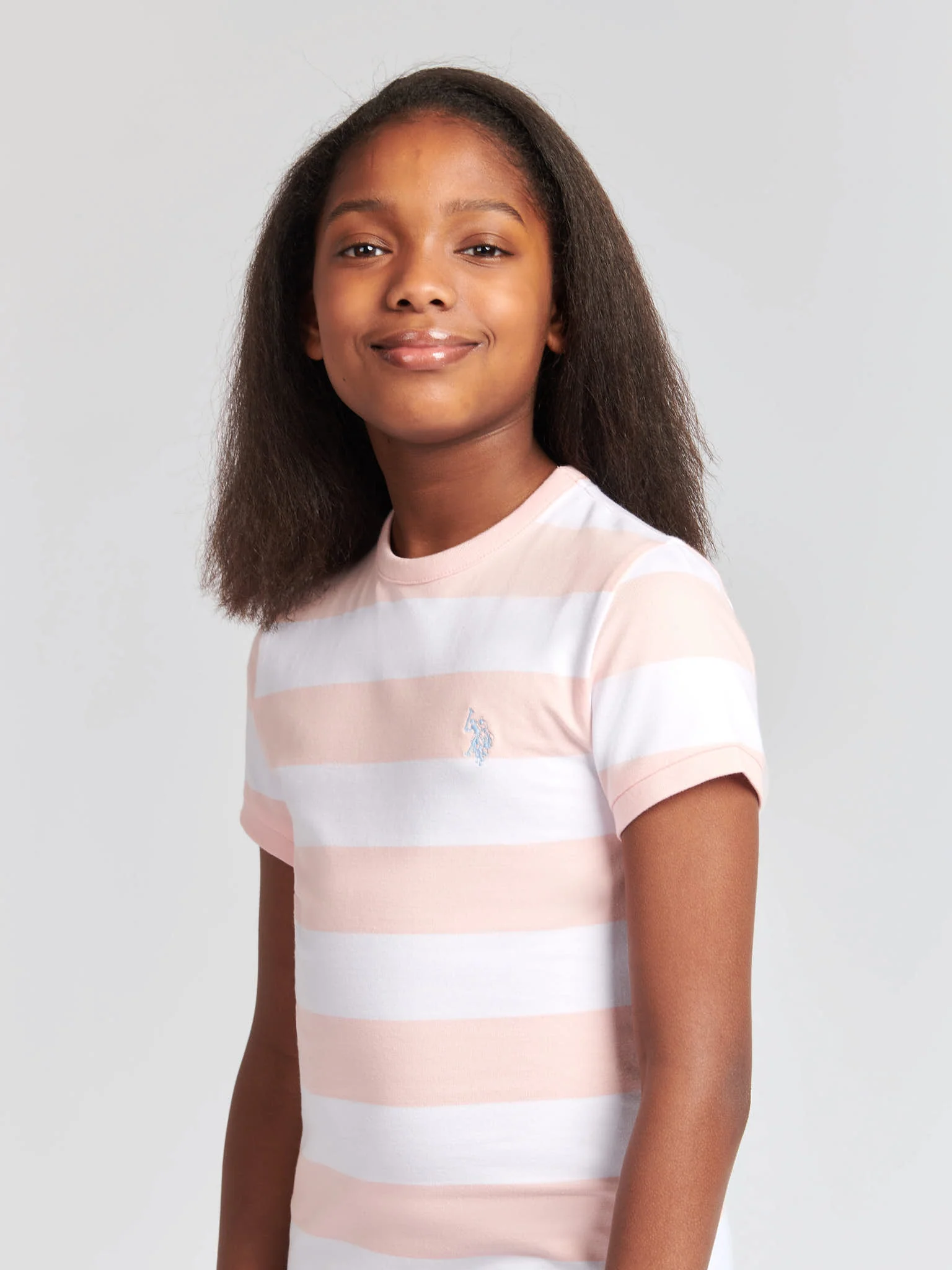 Girls Striped T-Shirt Dress Crystal Rose - Image 4