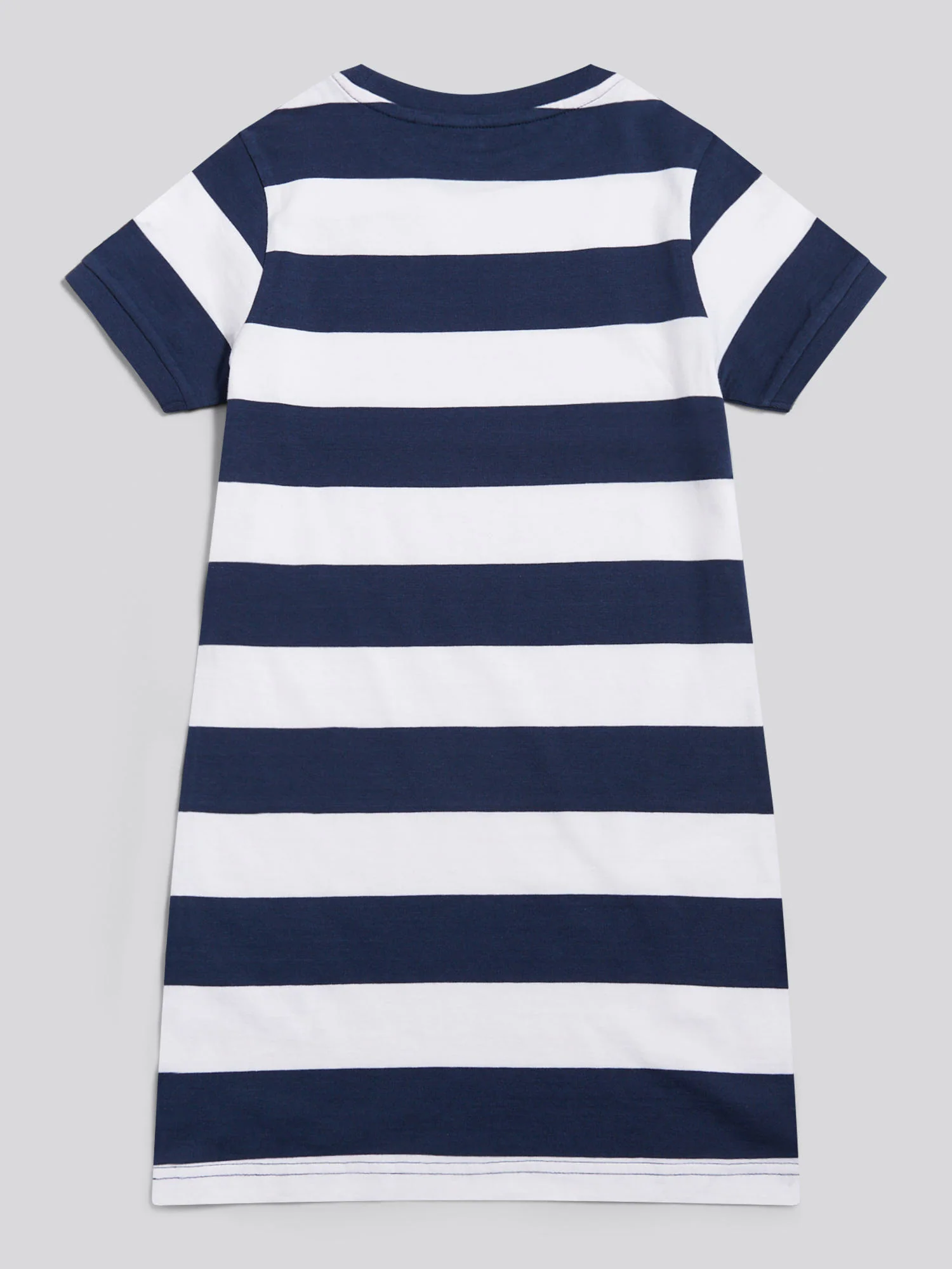 Girls Striped T-Shirt Dress Navy Iris - Image 6