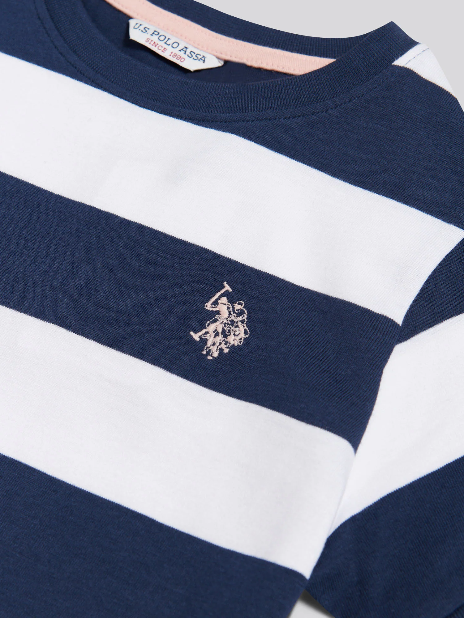 Girls Striped T-Shirt Dress Navy Iris - Image 7