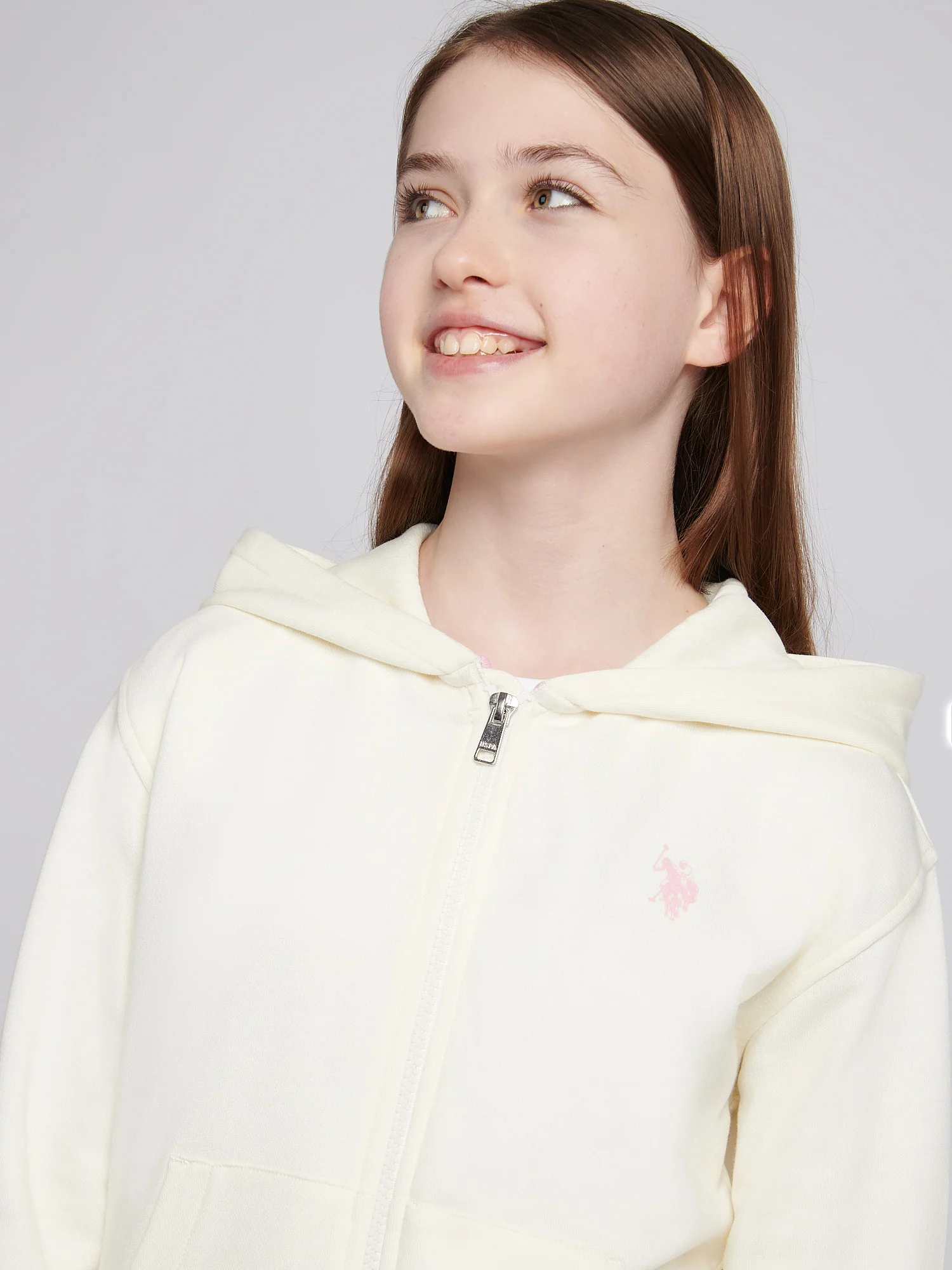 Girls Zip Hoodie & Relaxed Fit Jogger Set in Marshmallow - Image 5