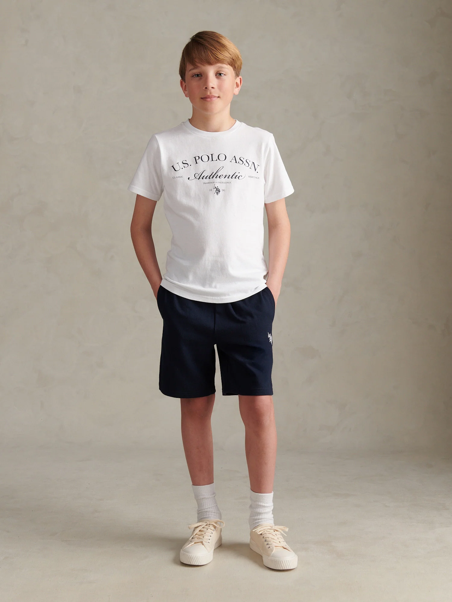 Boys Authentic Graphic T-Shirt & Short Set Bright White - Image 4