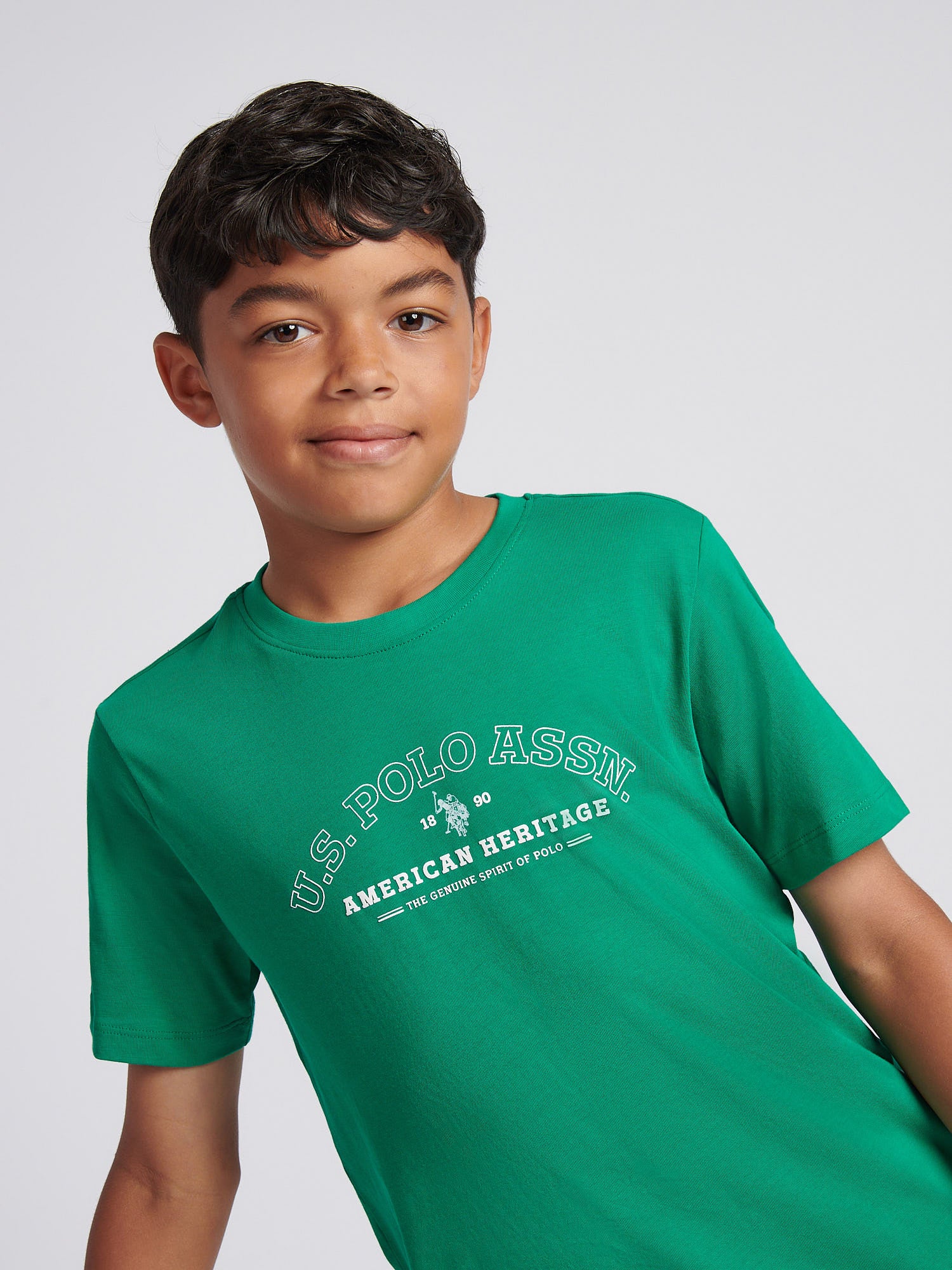 Boys Heritage Graphic Print T-Shirt in Lush Meadow - Image 2