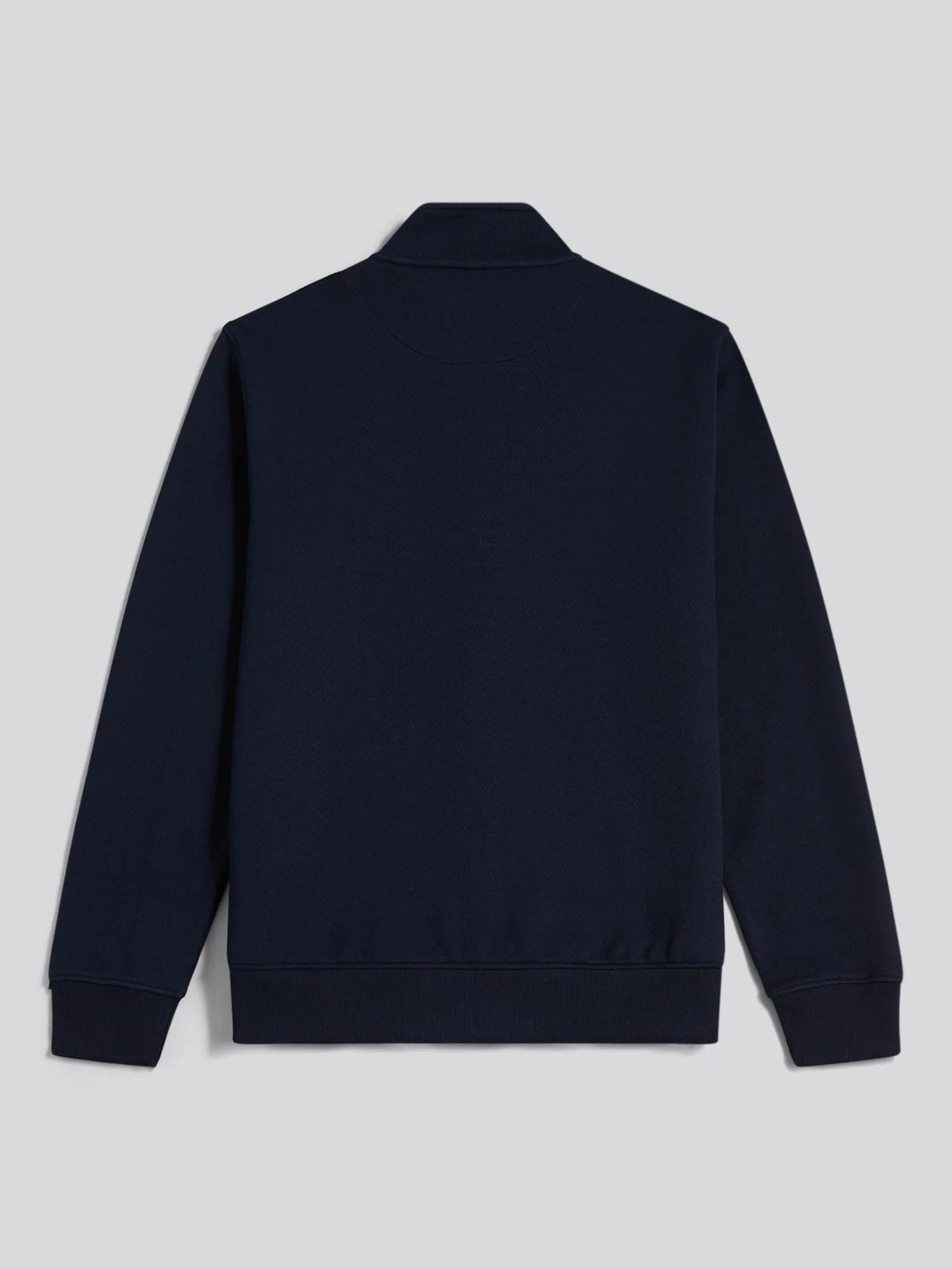 Mens Herringbone Zip Funnel Sweatshirt Dark Sapphire Navy / Moonlight Blue DHM - Image 7