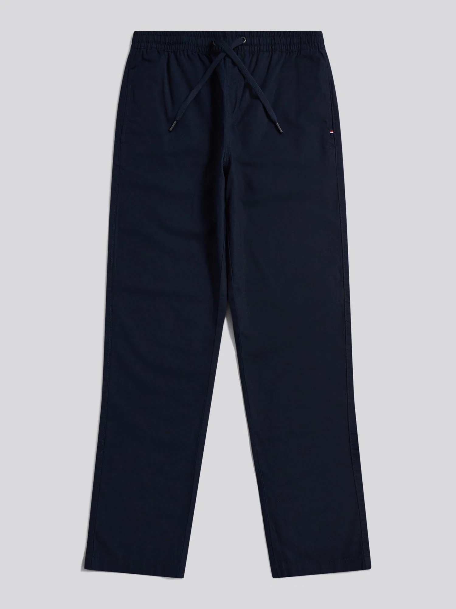 Mens Linen Blend Drawstring Trousers Dark Sapphire Navy / Haute Red DHM - Image 5