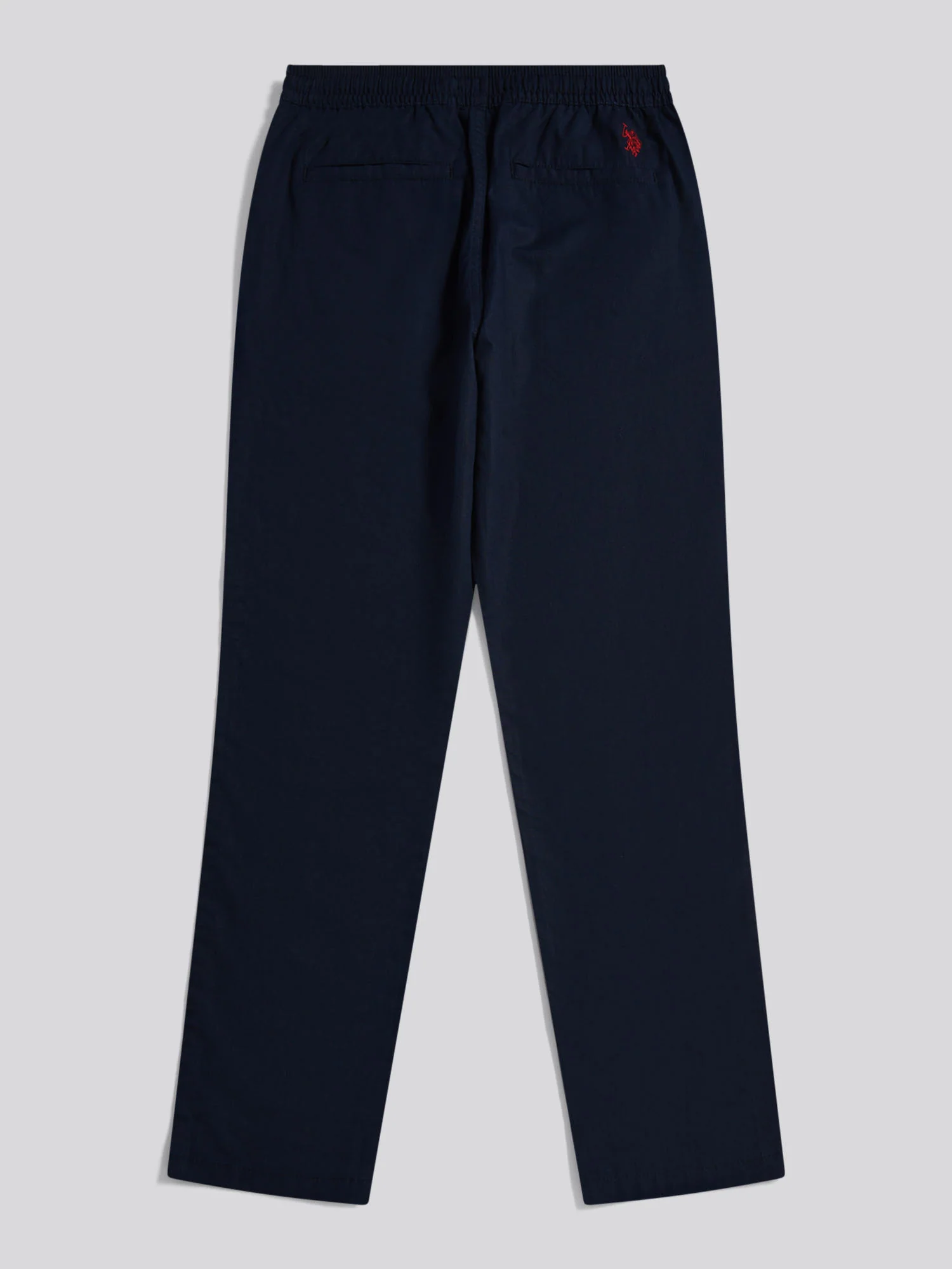 Mens Linen Blend Drawstring Trousers Dark Sapphire Navy / Haute Red DHM - Image 6
