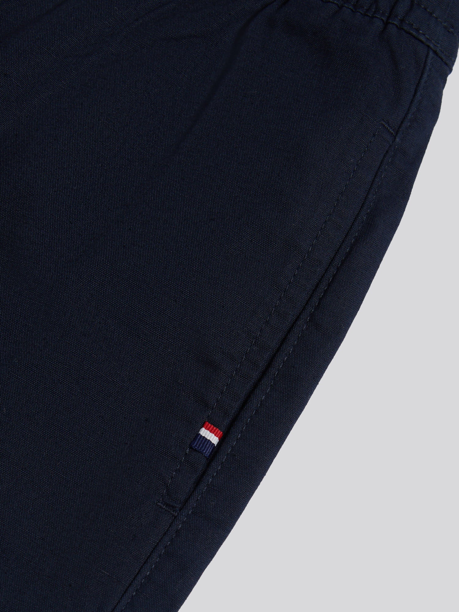 Mens Linen Blend Drawstring Trousers Dark Sapphire Navy / Haute Red DHM - Image 8