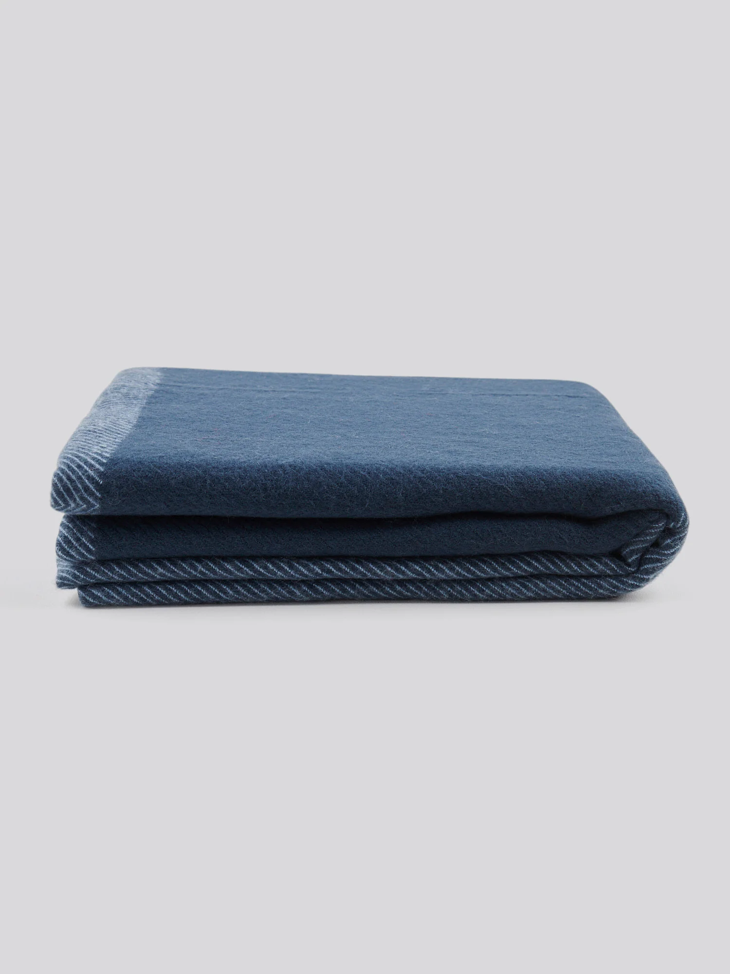 Luxurious Tonal Herringbone Throw in Navy Iris - Image 2