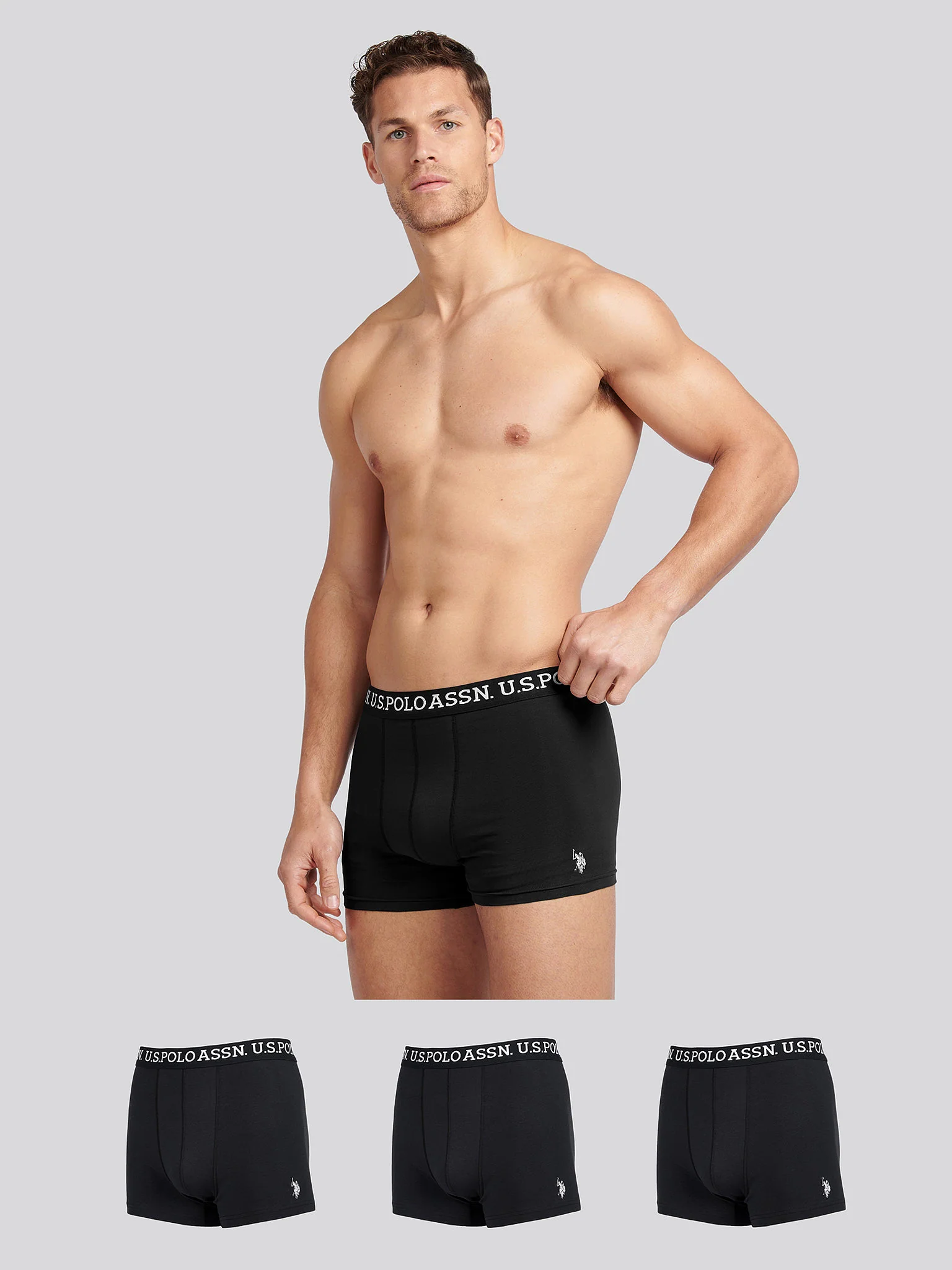 Mens 3 Pack Boxer Shorts Black
