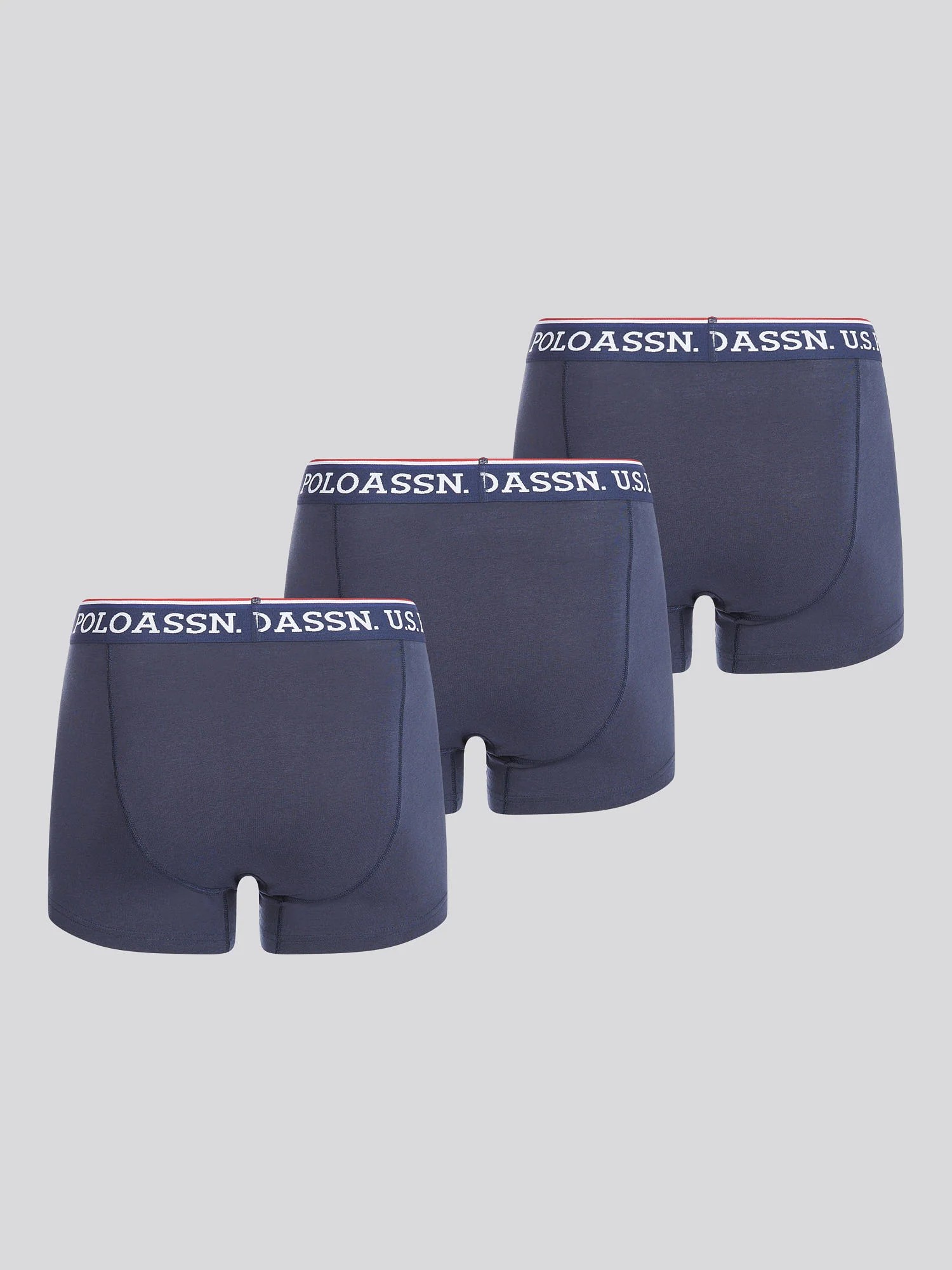 Mens 3 Pack Brand Highlight Boxer Shorts Dark Sapphire Navy / White DHM - Image 2