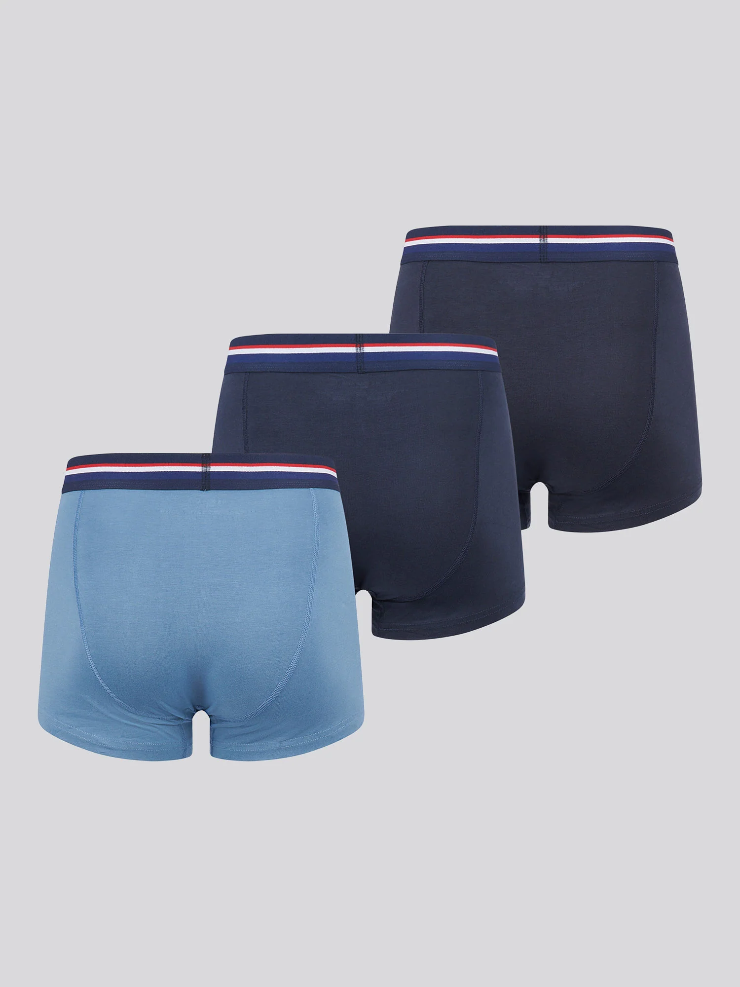 Mens 3 Pack Branded Stripe Boxer Shorts Blue Horizon - Image 2