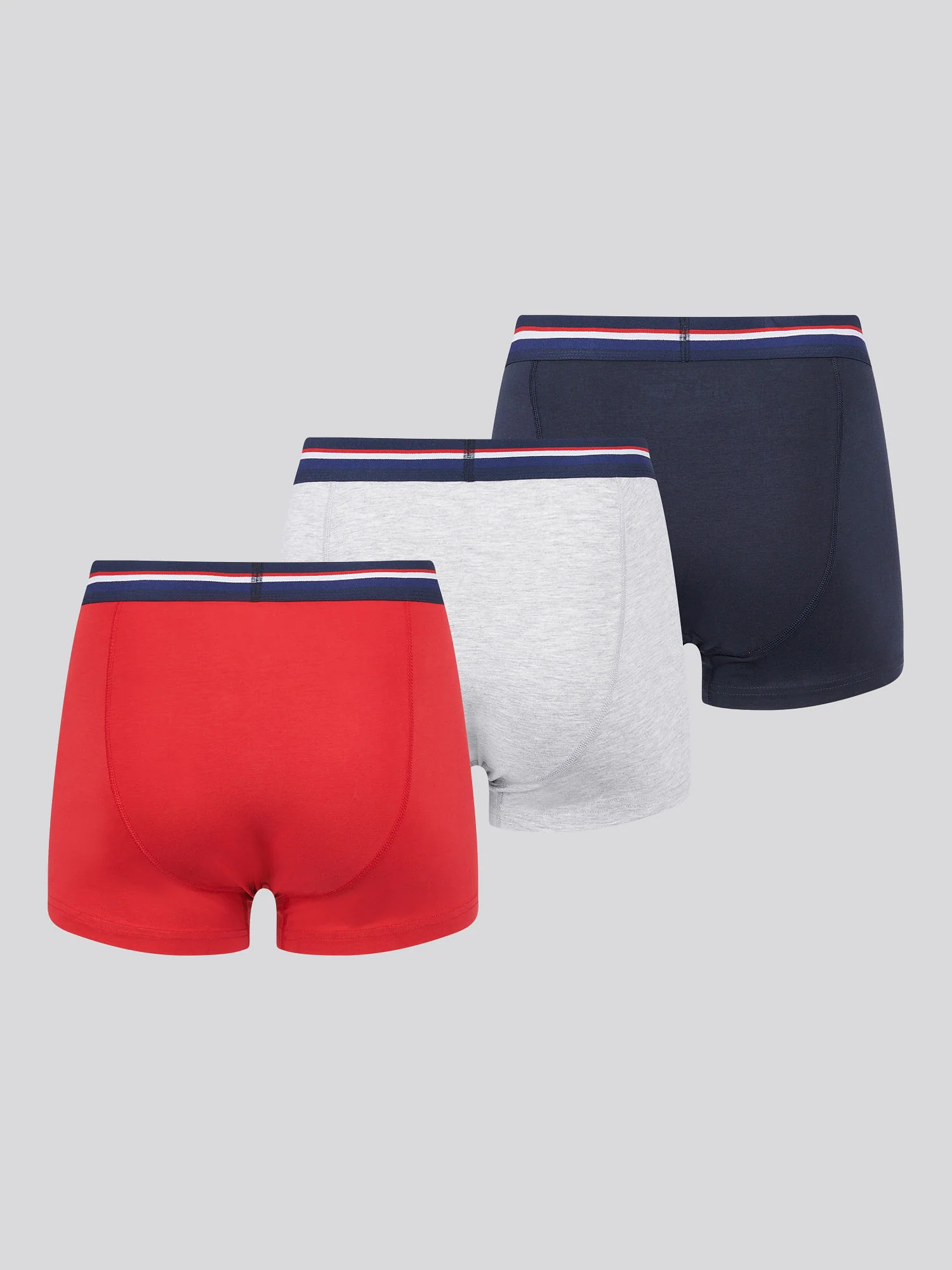 Mens 3 Pack Branded Stripe Boxer Shorts Haute Red - Image 2