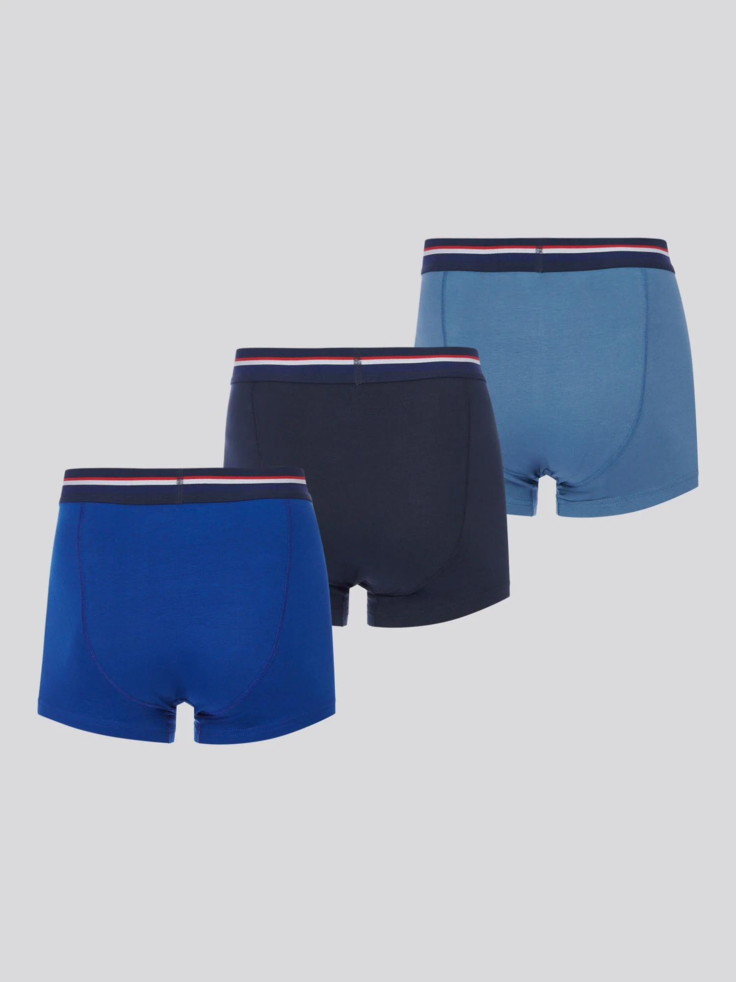 Mens 3 Pack Branded Stripe Boxer Shorts Sodalite Blue - Image 3