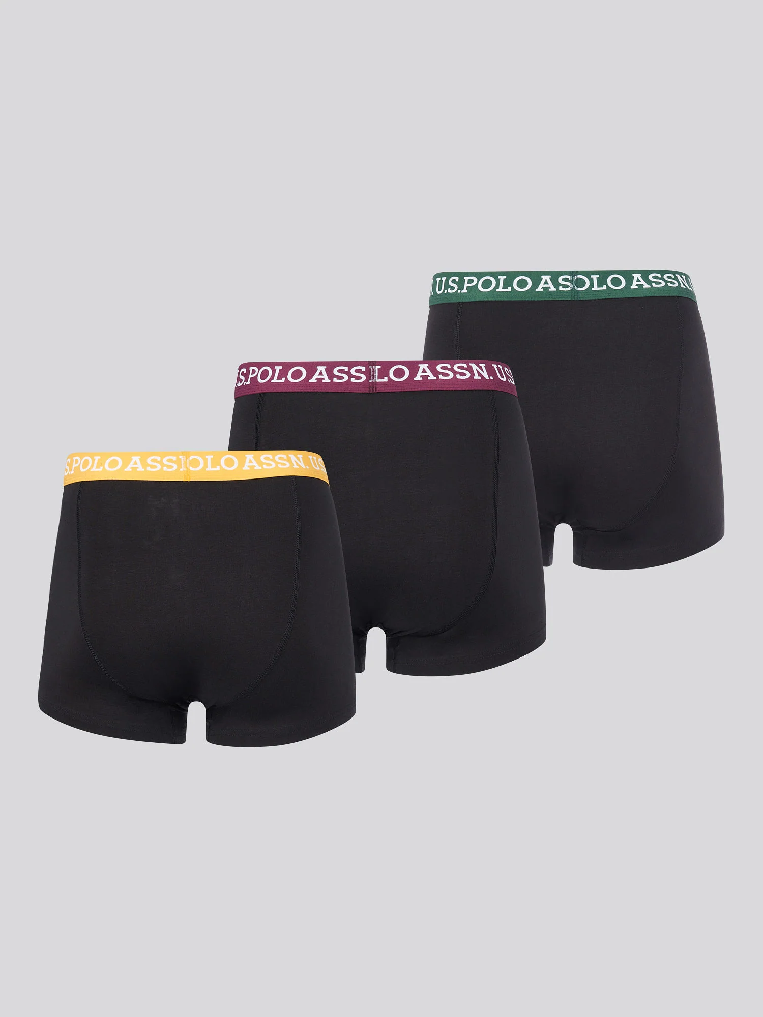Mens 3 Pack Contrast Waistband Boxer Shorts Black Multi - Image 2
