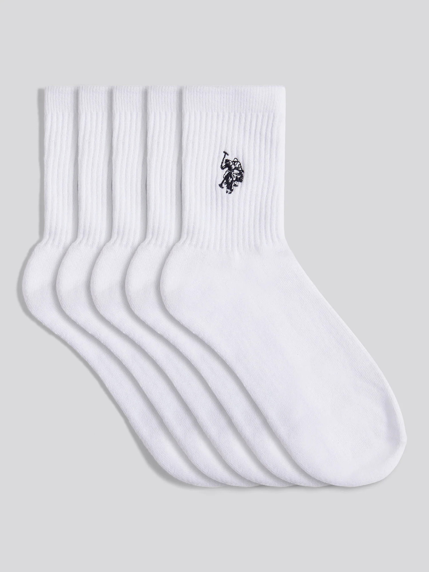 Mens 3 Pack Quarter Sports Sock Bright White
