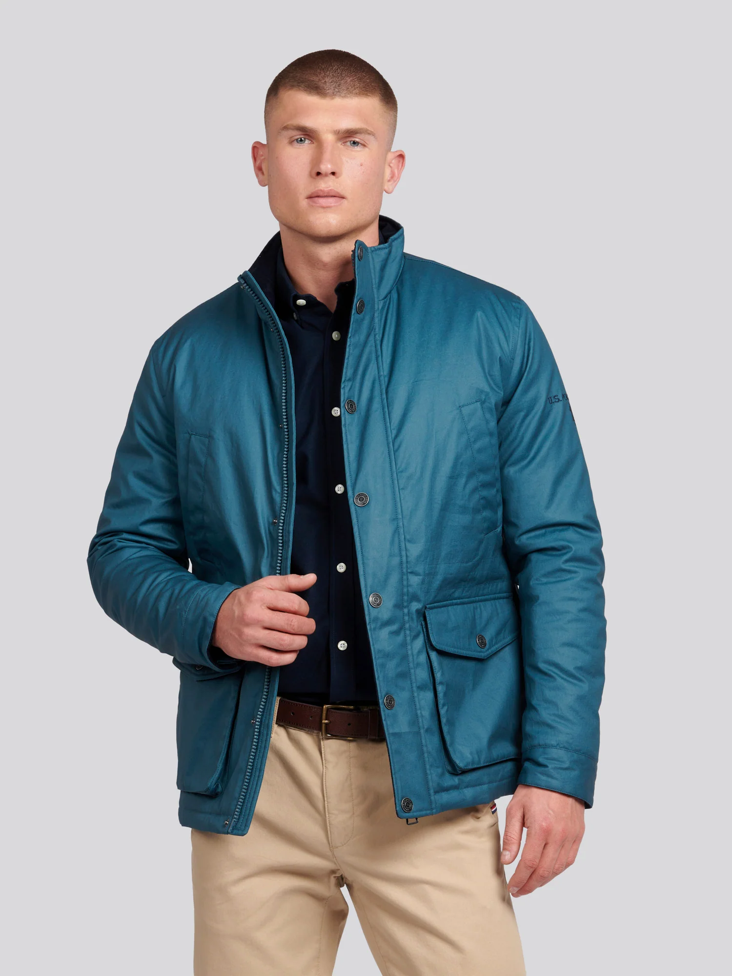 Mens 4 Pocket Field Jacket in Stargazer - Image 4