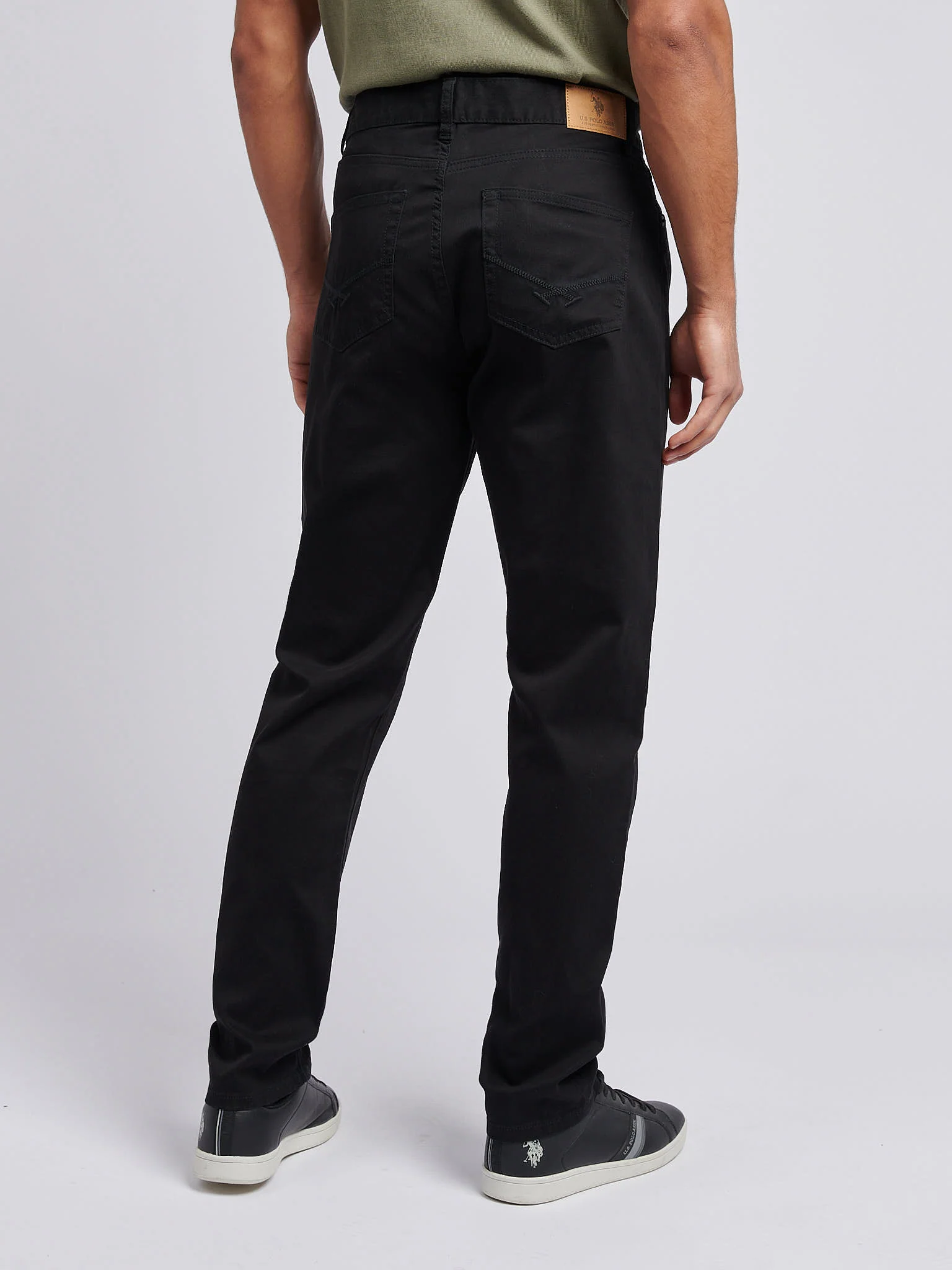 Mens Bedford Cord 5 Pocket Trouser in Black - Image 4