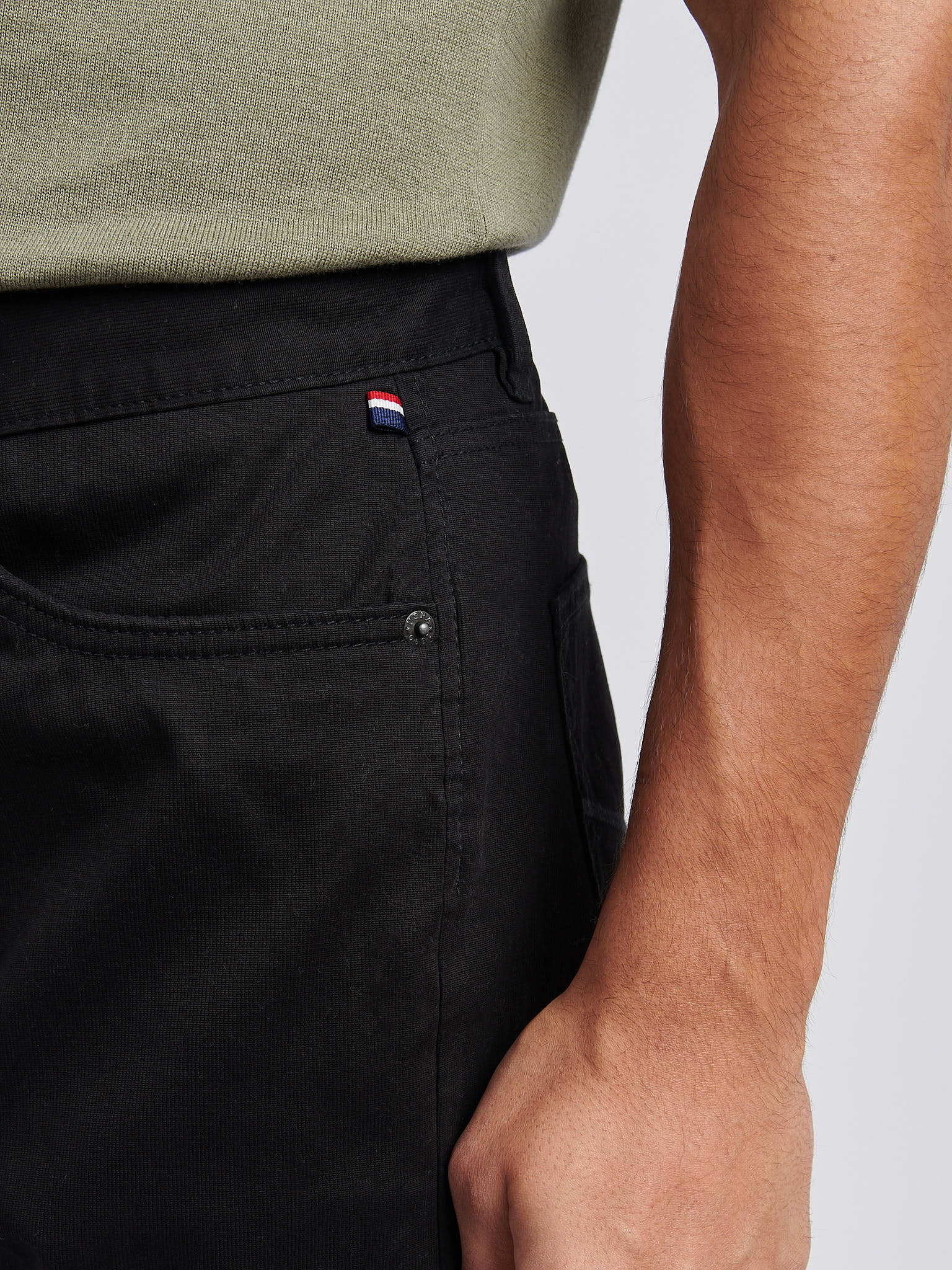 Mens Bedford Cord 5 Pocket Trouser in Black - Image 6