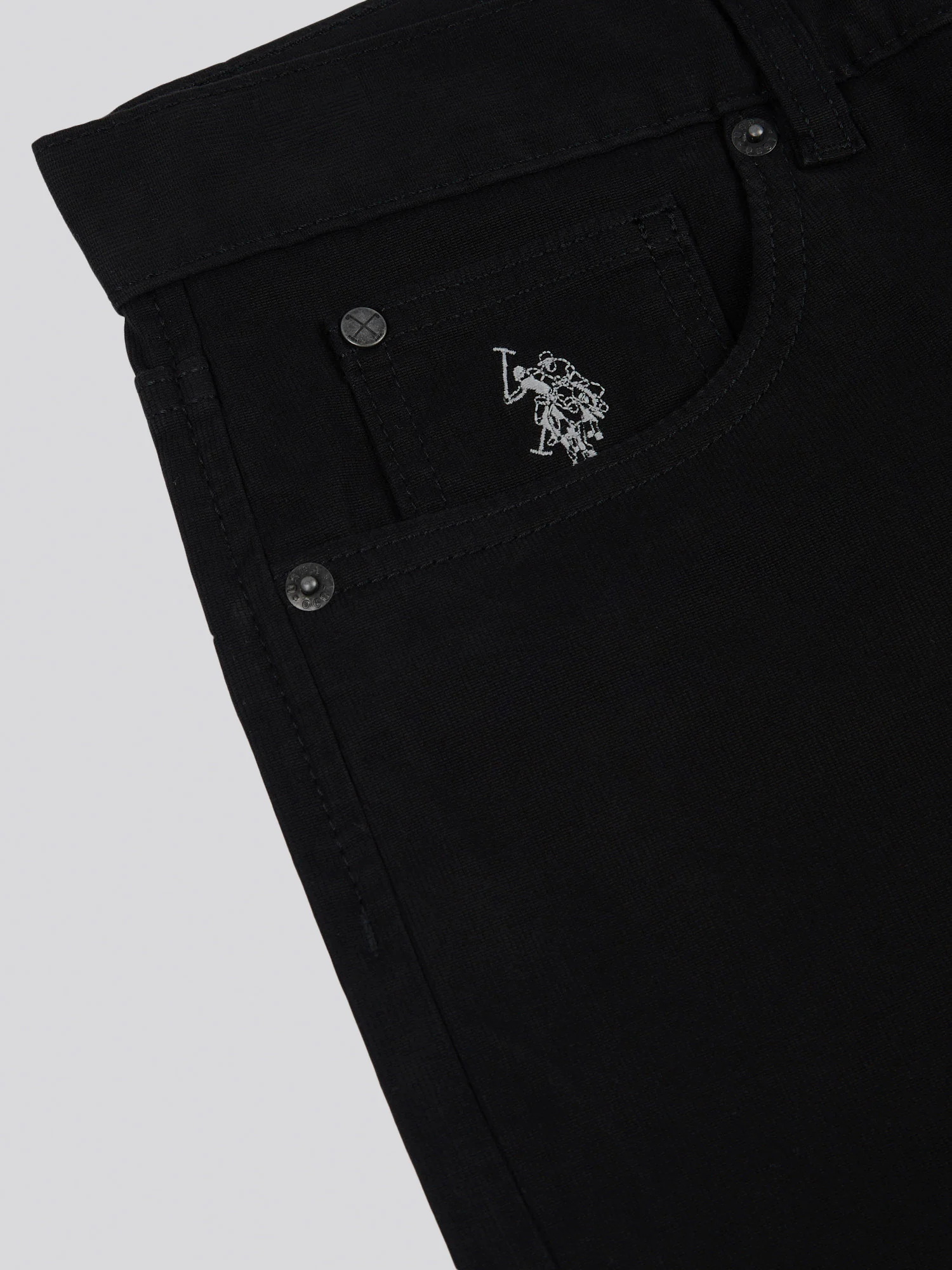 Mens Bedford Cord 5 Pocket Trouser in Black - Image 9