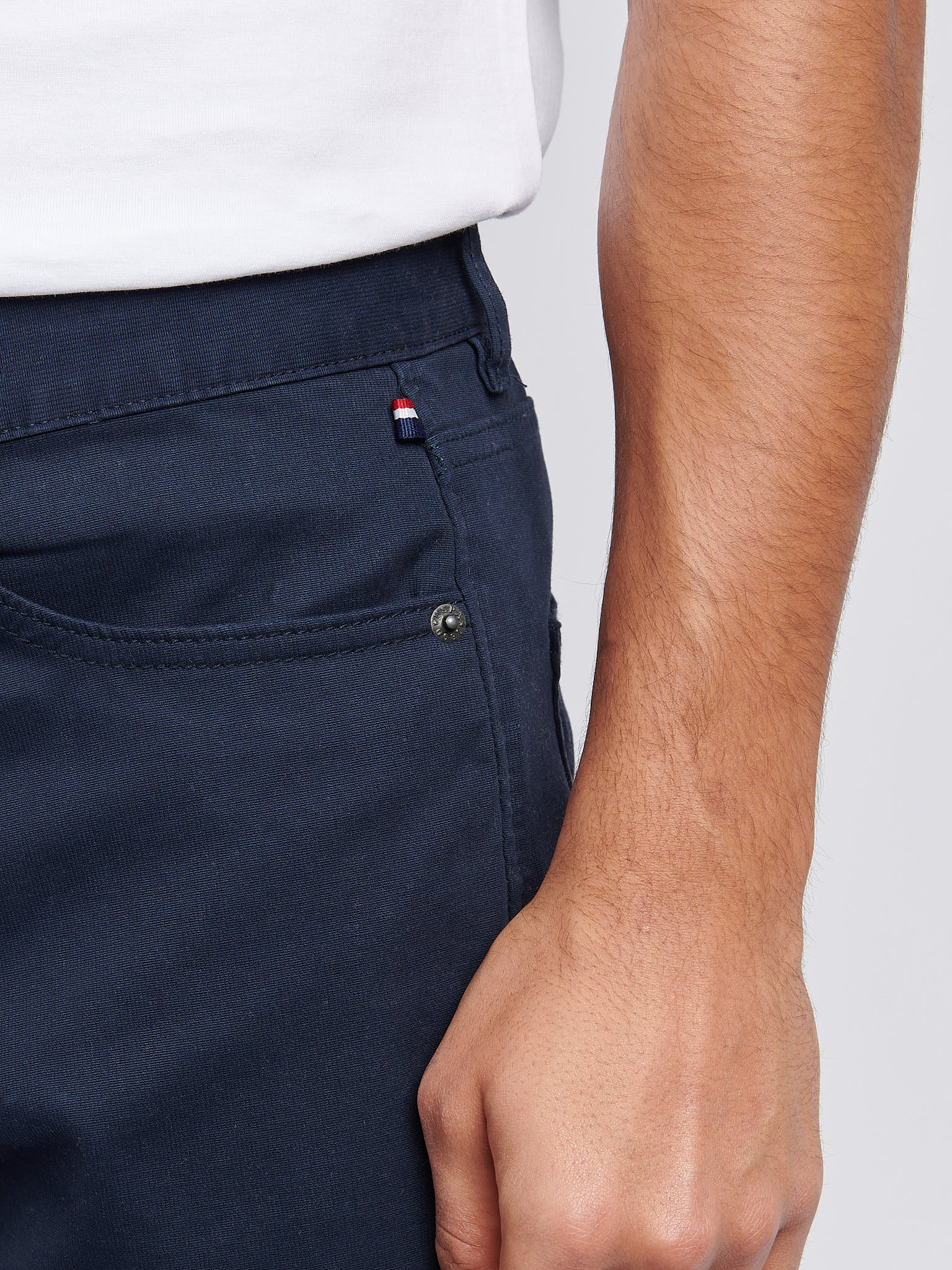 Mens Bedford Cord 5 Pocket Trouser in Dark Sapphire Navy - Image 5