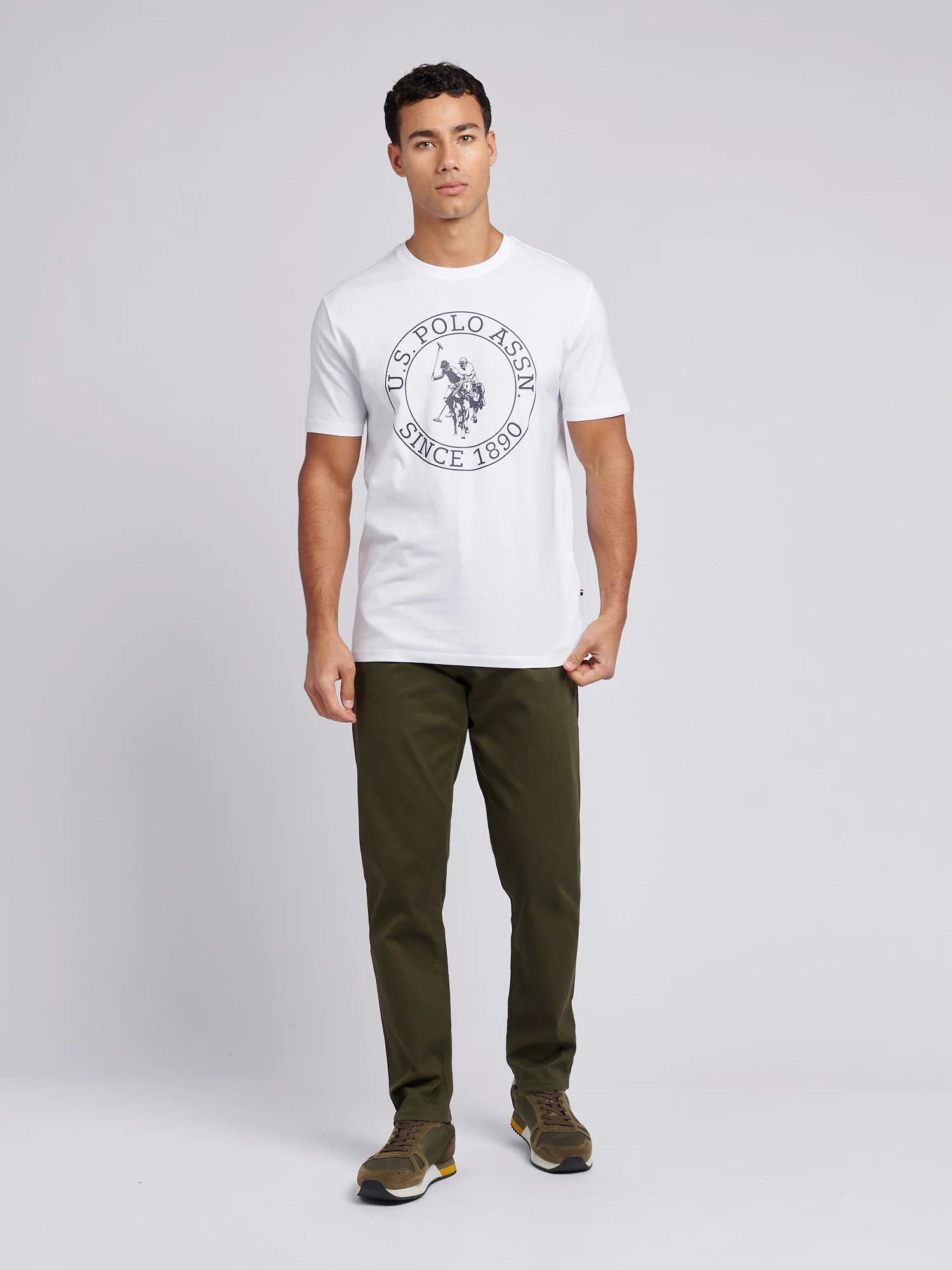 Mens Bedford Cord 5 Pocket Trouser in Forest Night - Image 3