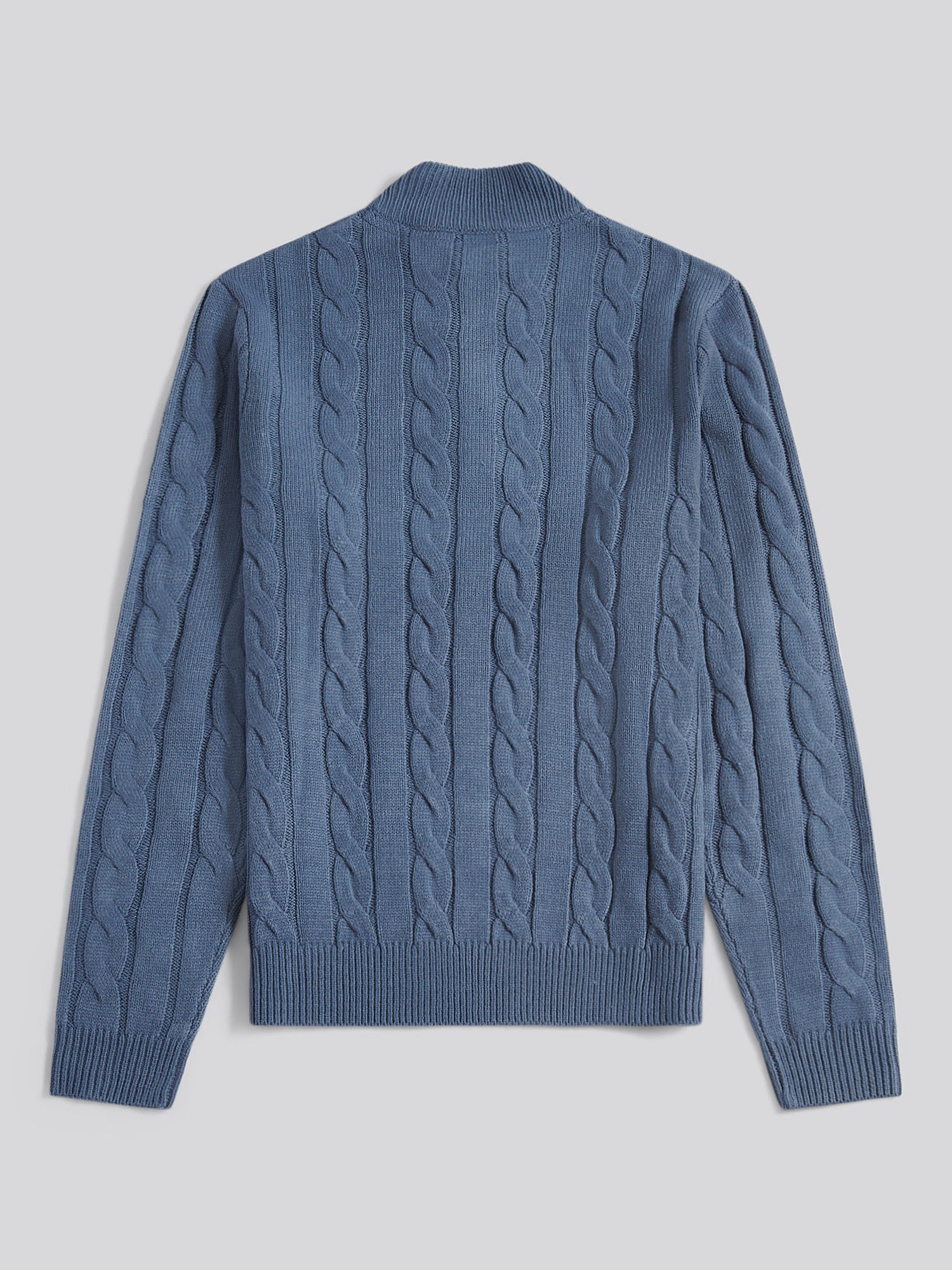 Mens Cable Knit Funnel in Vintage Indigo - Image 6